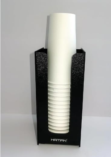 HAITIAN 4mm Thickness ABS Black Paper Cup Holder - 1 Compartment Organizer for Office, Restaurant, and Party Supplies
