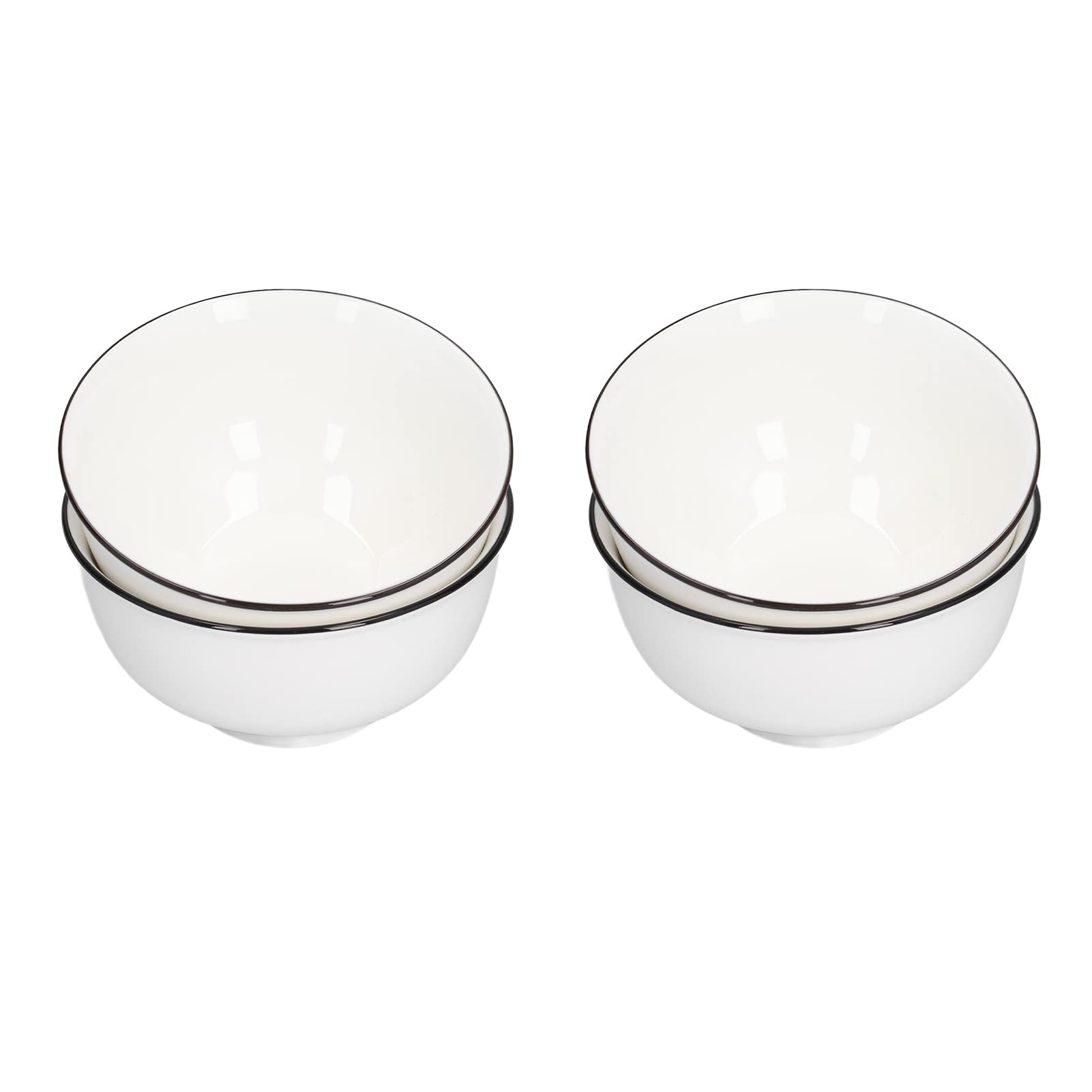 4-Piece Soup & Noodle Bowls Set - 600ml Ceramic Soup Bowls for Home, Restaurant & Hotel Use - Perfect for Ramen, Pho, Udon & Asian Noodle Dishes
