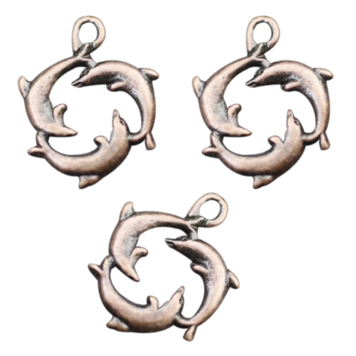 10Pcs Dolphin Charms Pendant for Necklace Bracelet Making - DIY Jewelry Supplies for Crafting, Gifts & Beach-Themed Accessories