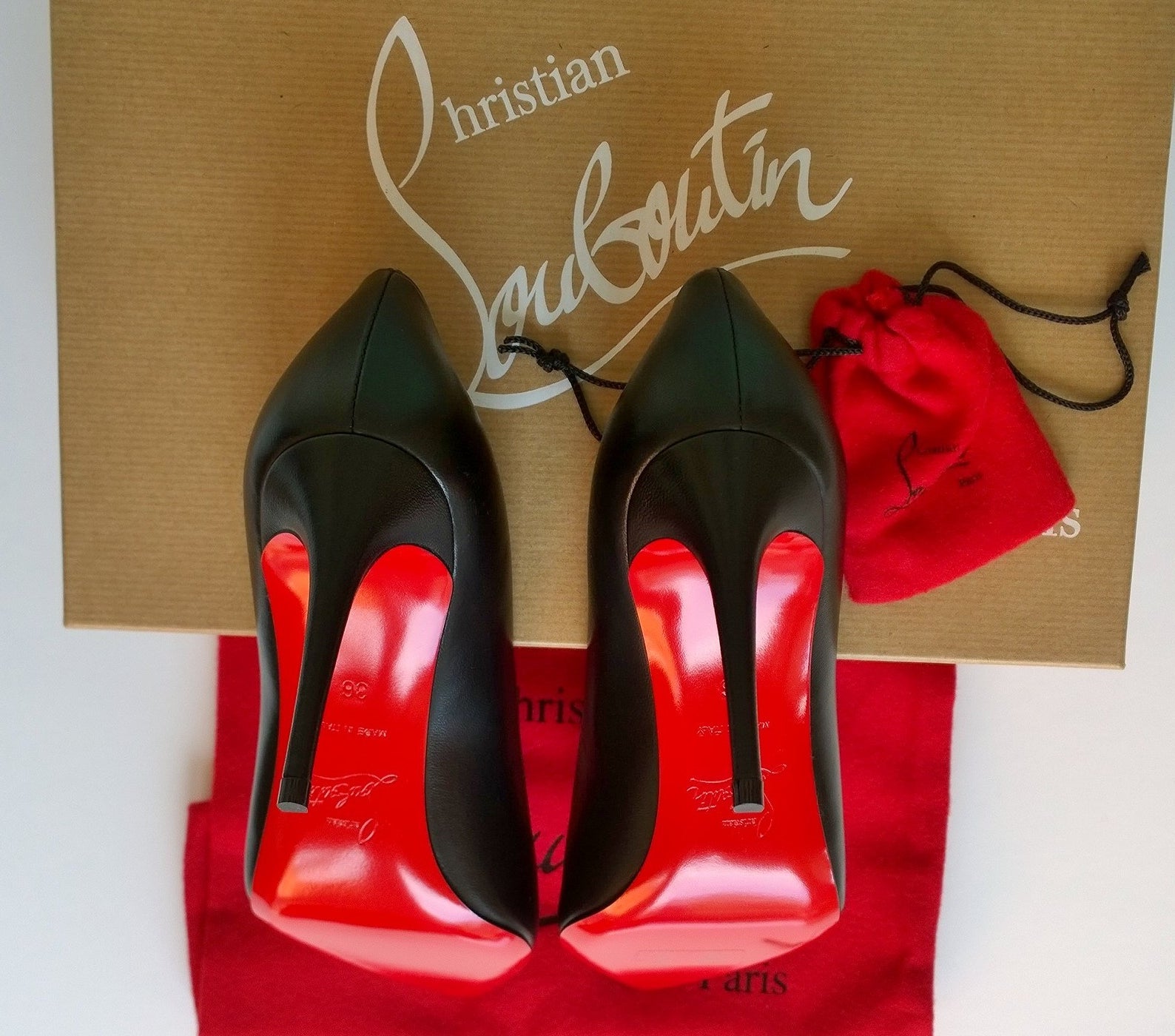 Christian Louboutin Kate 85mm Black Leather Pumps - Women's Luxury High Heels for Weddings, Parties & Evening Events