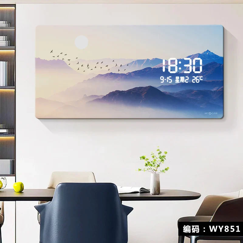 Digital LED Wall Clock with Alarm - Large Display for Easy Reading, Perfect for Bedroom, Office, and Kitchen | Modern Silent Operation for Home & Office Use
