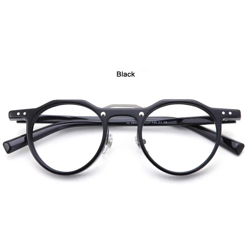 Stylish Aror Unisex Full Rim Flat Top Oval Double Bridge Acetate & Titanium Eyeglasses 56498 - Perfect for Work, Reading, and Fashion Accessories