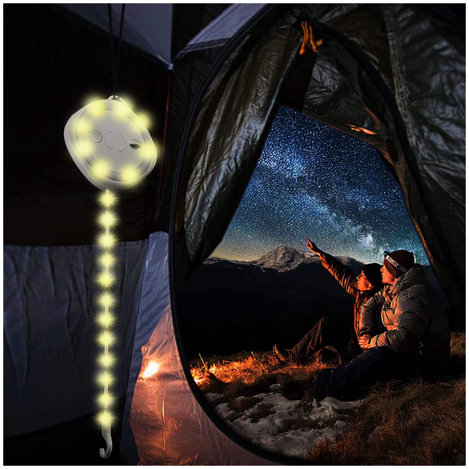 LED Camping Lantern - Portable Rechargeable Tent Light for Outdoor Camping, Hiking, Fishing, Emergency - Waterproof Battery Powered Lantern for Bedroom, Patio, Garden Party (White) - Perfect for Power Outages, Backpacking & Nighttime Activities