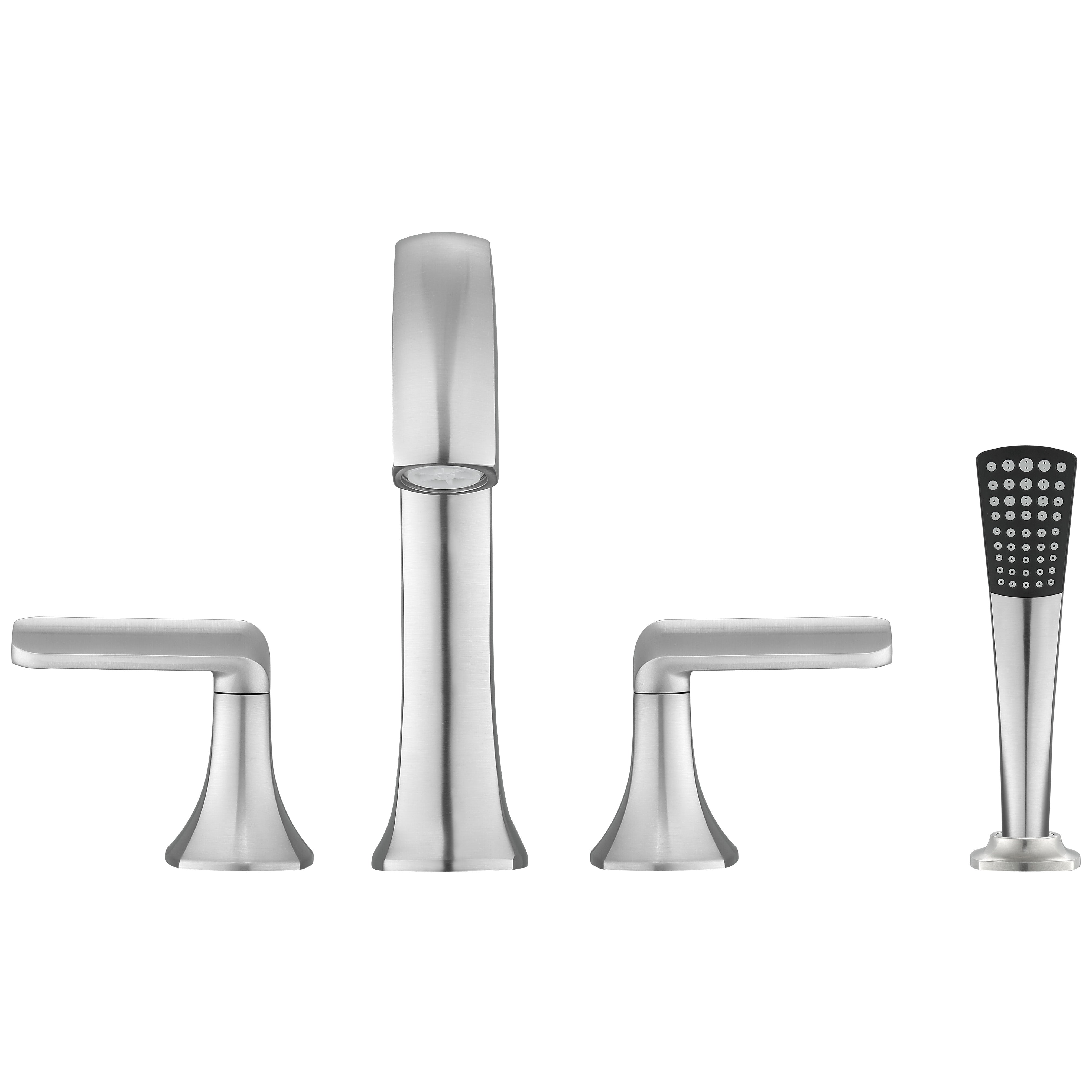 Arezzo Two Handle Roman Tub Faucet in Brushed Nickel Finish - Durable Bathroom Faucet for Luxury Bathtubs & Spa Retreats