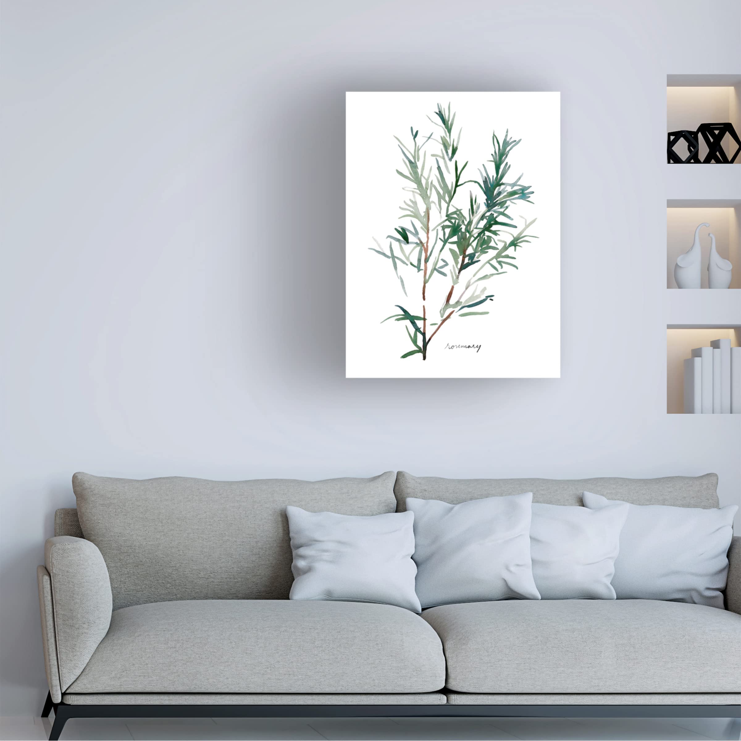 Emma Scarvey Herb Garden Sketches IV Canvas Art Print - Botanical Wall Decor for Living Room, Kitchen & Office - Trademark Fine Art Collection