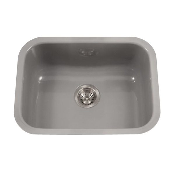 Hamat CER 2318S SL Enamel Steel Undermount Single Bowl Kitchen Sink in Slate - Durable & Stylish for Modern Kitchens, Perfect for Food Prep & Dishwashing