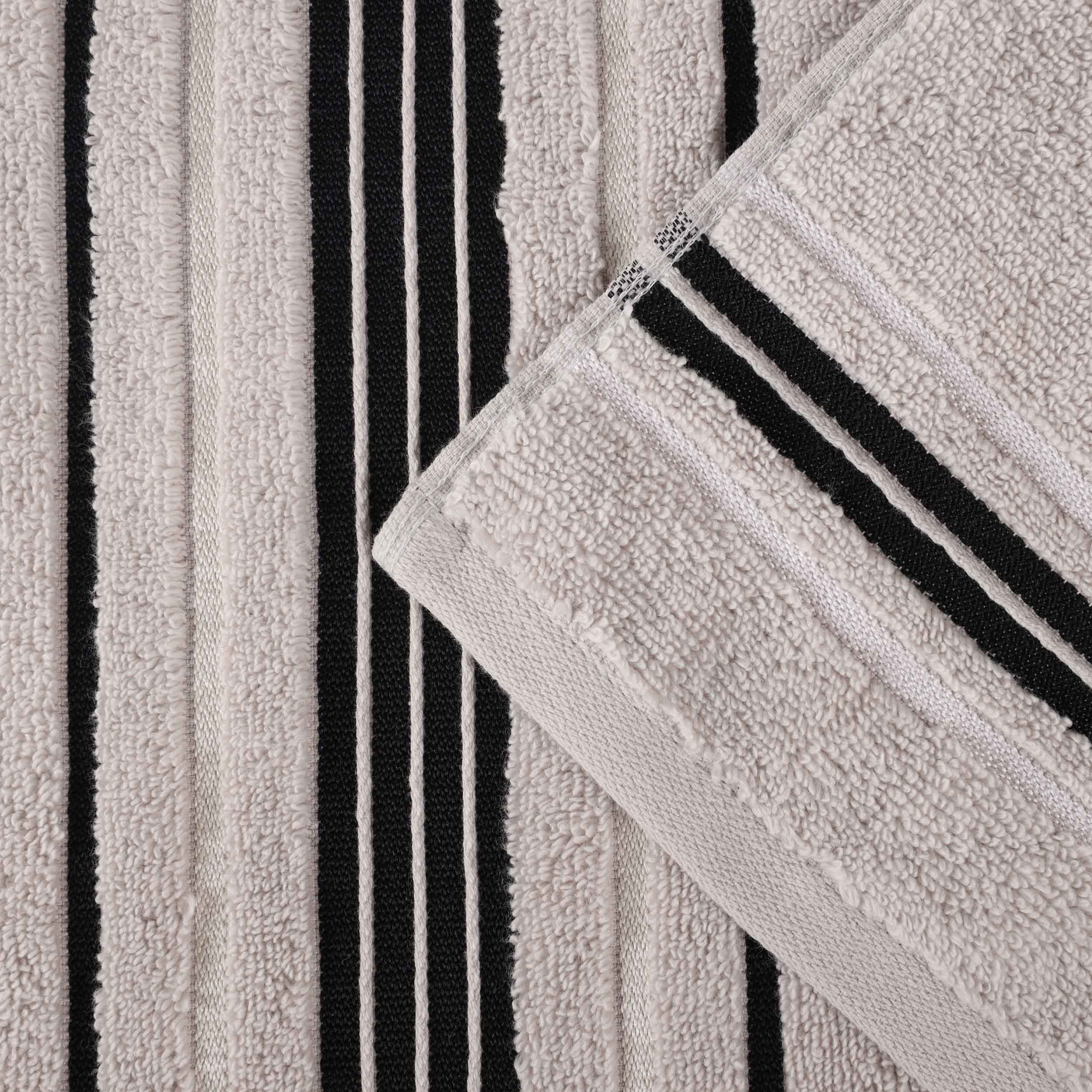 Sadie 9-Piece Zero Twist Cotton Towel Set - Solid & Jacquard Floral Bath Towels, Hand Towels & Washcloths - Soft & Absorbent for Bathroom, Spa & Guest Room