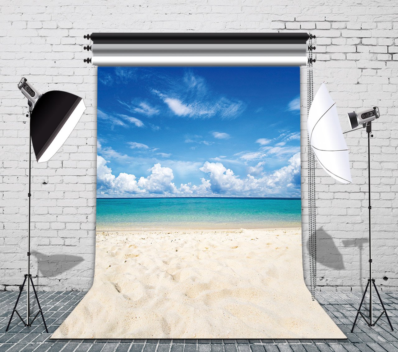 LB 5x7ft Hawaiian Tropical Beach Photography Backdrop - Vinyl Scenic Ocean Background for Wedding, Moana Theme Party, Birthday, Portraits & Photo Booth - Perfect for Beach-Themed Events, Baby Showers & Tropical Decor