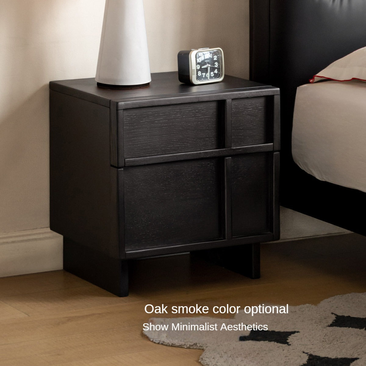 Solid Black Walnut Wood Nightstand with Drawer - Caluswood Bedside Table for Bedroom Storage | Perfect for Small Spaces, Apartment Living & Modern Home Decor