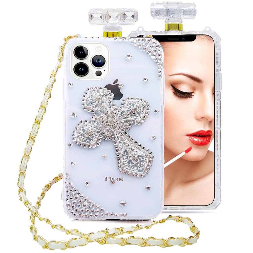 Sparkle Crystal Diamond Phone Case for iPhone 13 Pro Max - Glitter Rhinestone Protective Cover with Shockproof TPU Bumper & Lanyard | Stylish Bling Case for Women & Girls | Perfect for Parties, Weddings & Everyday Glam