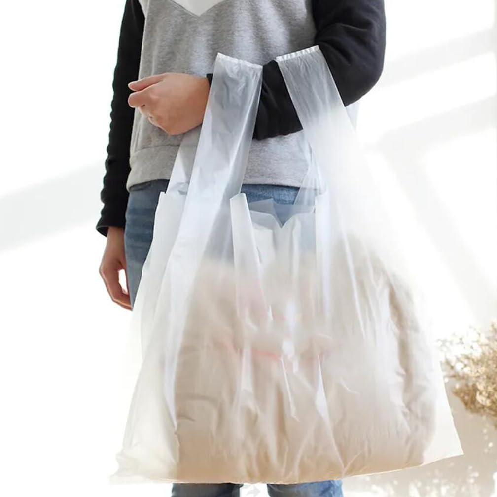 8 Gallon Heavy Duty Plastic Bags with Handles - 100 Pack Extra Thick 2 MIL Trash Bags, 30L Capacity (23.62