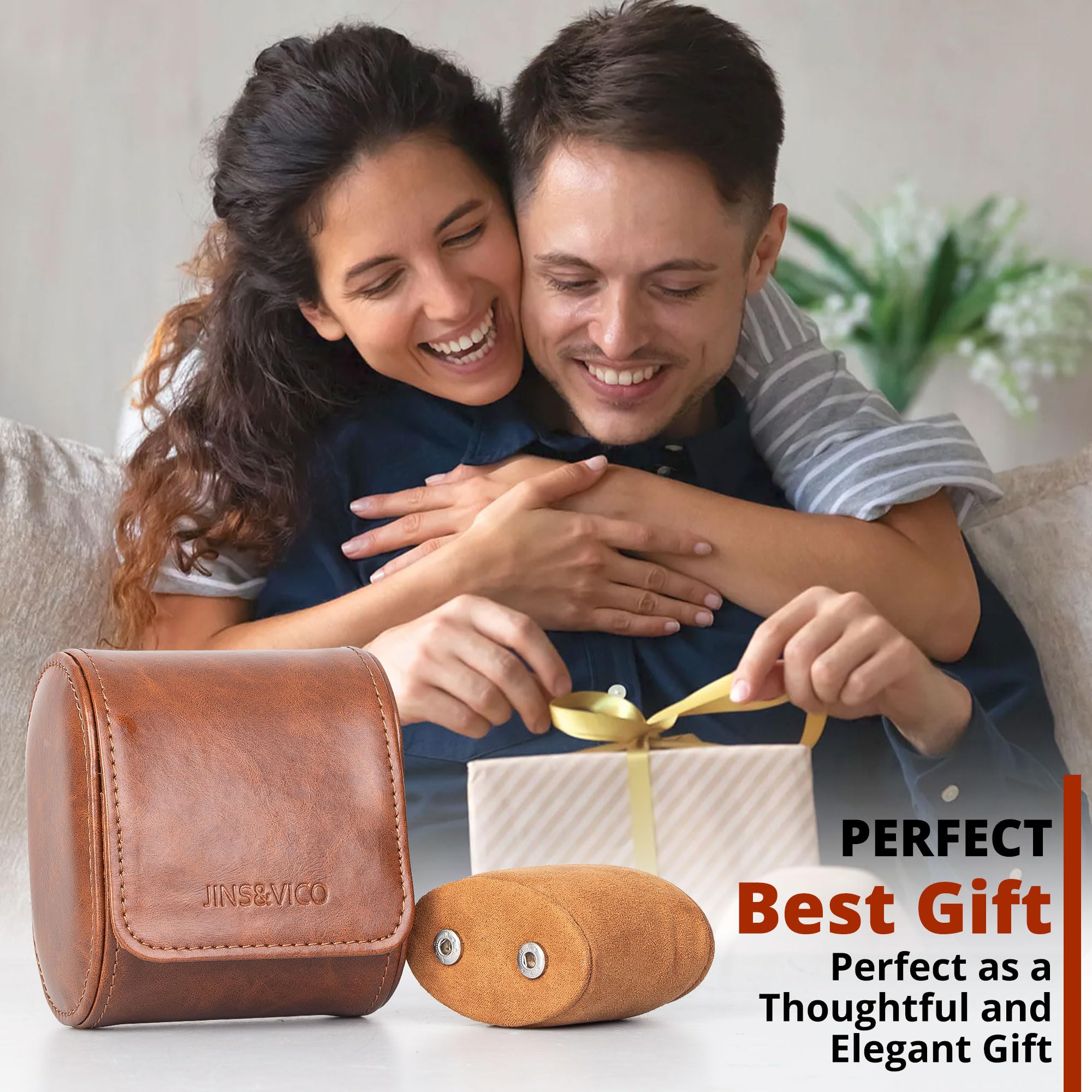 Premium Single Watch Travel Case - PU Leather Watch Holder with Soft Pillow for Men & Women | Protective Watch Box for Storage & Display (Brown) | Ideal for Travel, Gifts & Watch Collections