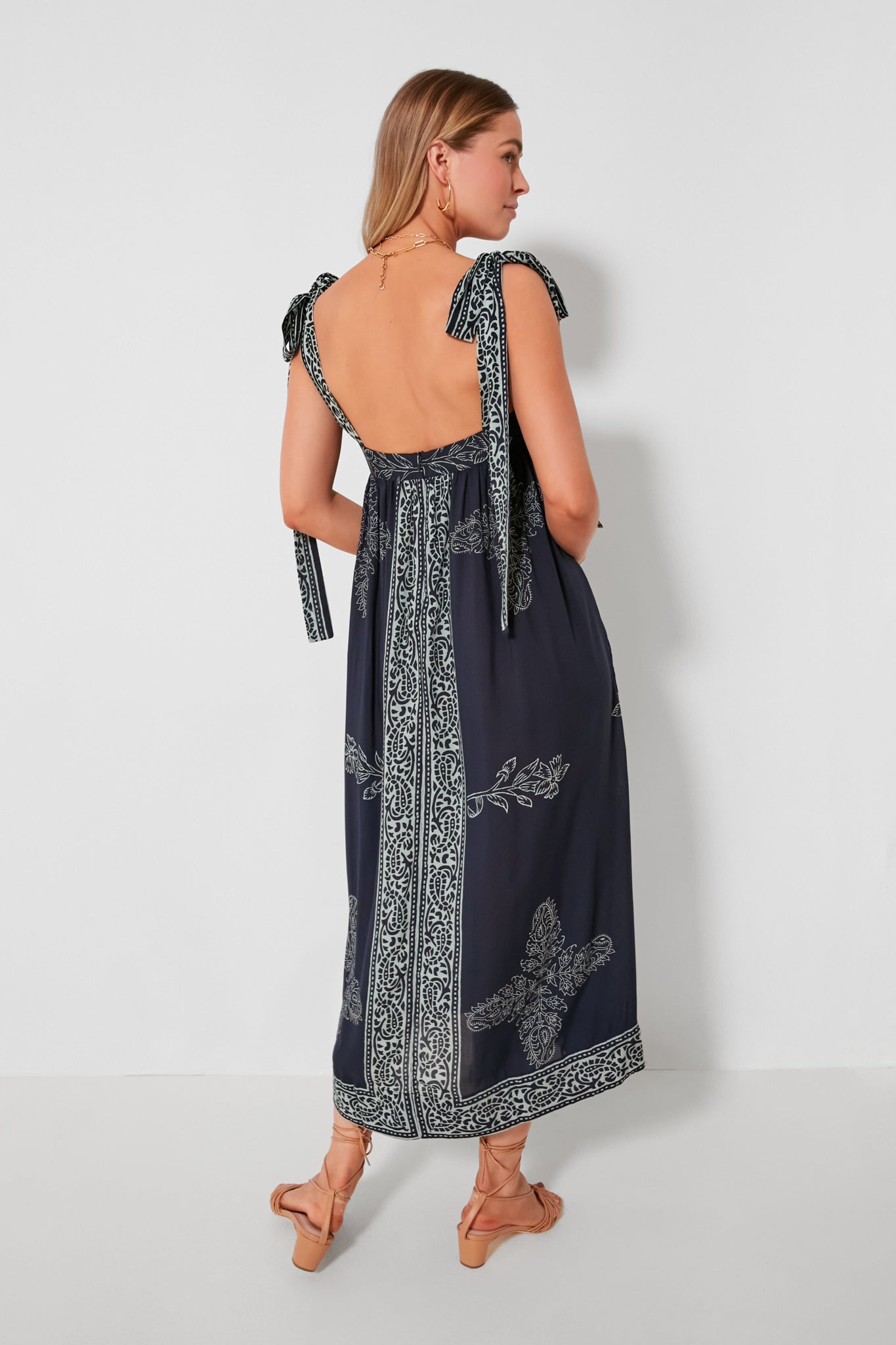 Blue Marine Dani Dress - Elegant Flowy Summer Maxi Dress for Women | Beach Wedding, Vacation, Party Wear