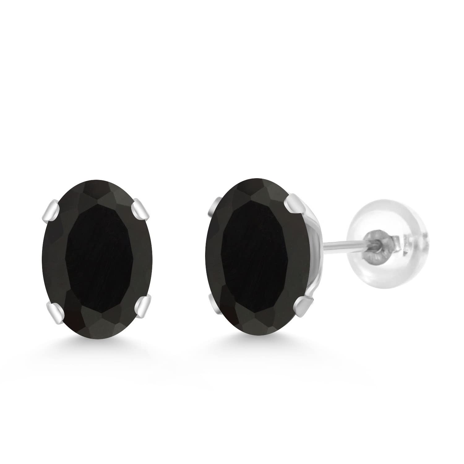 14K White Gold Oval Birthstone Stud Earrings for Women & Men | 7x5mm Gemstone | Perfect for Gifts, Anniversaries & Everyday Wear