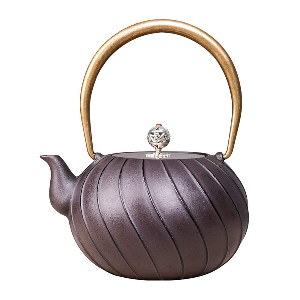 Premium Handmade Cast Iron Teapot Set - 1.2L Japanese Tetsubin Tea Kettle with Copper Lid & Rust-Resistant Uncoated Inner Wall | Ceramic Teapot for Loose Leaf Tea Brewing | Perfect for Home, Office & Tea Ceremonies