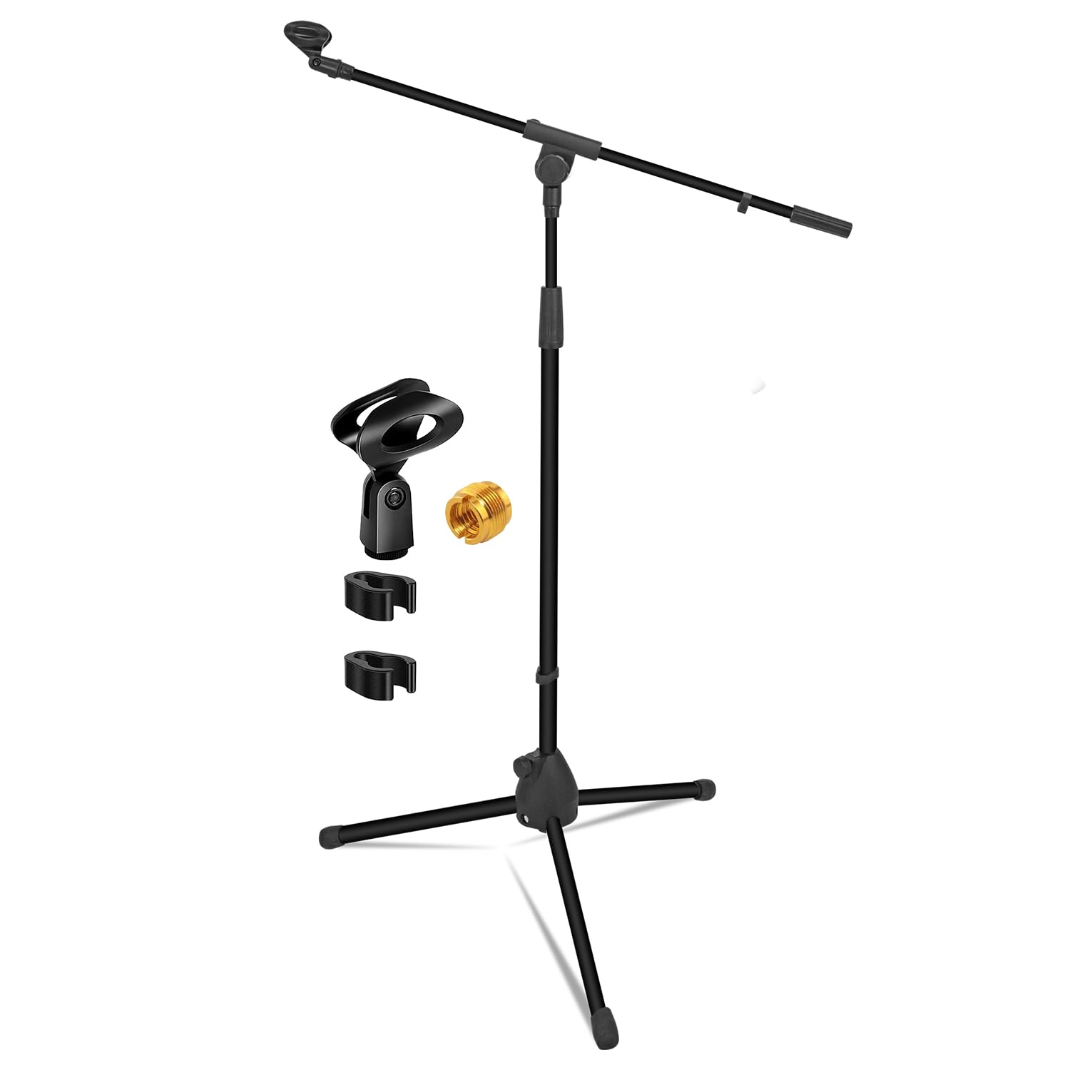 5 Core Heavy Duty Adjustable Tripod Mic Stand (18-72 Inches) with Sturdy Boom Arm - Professional Microphone Stand for Singing, Recording, Podcasting & Live Performances - MS 080