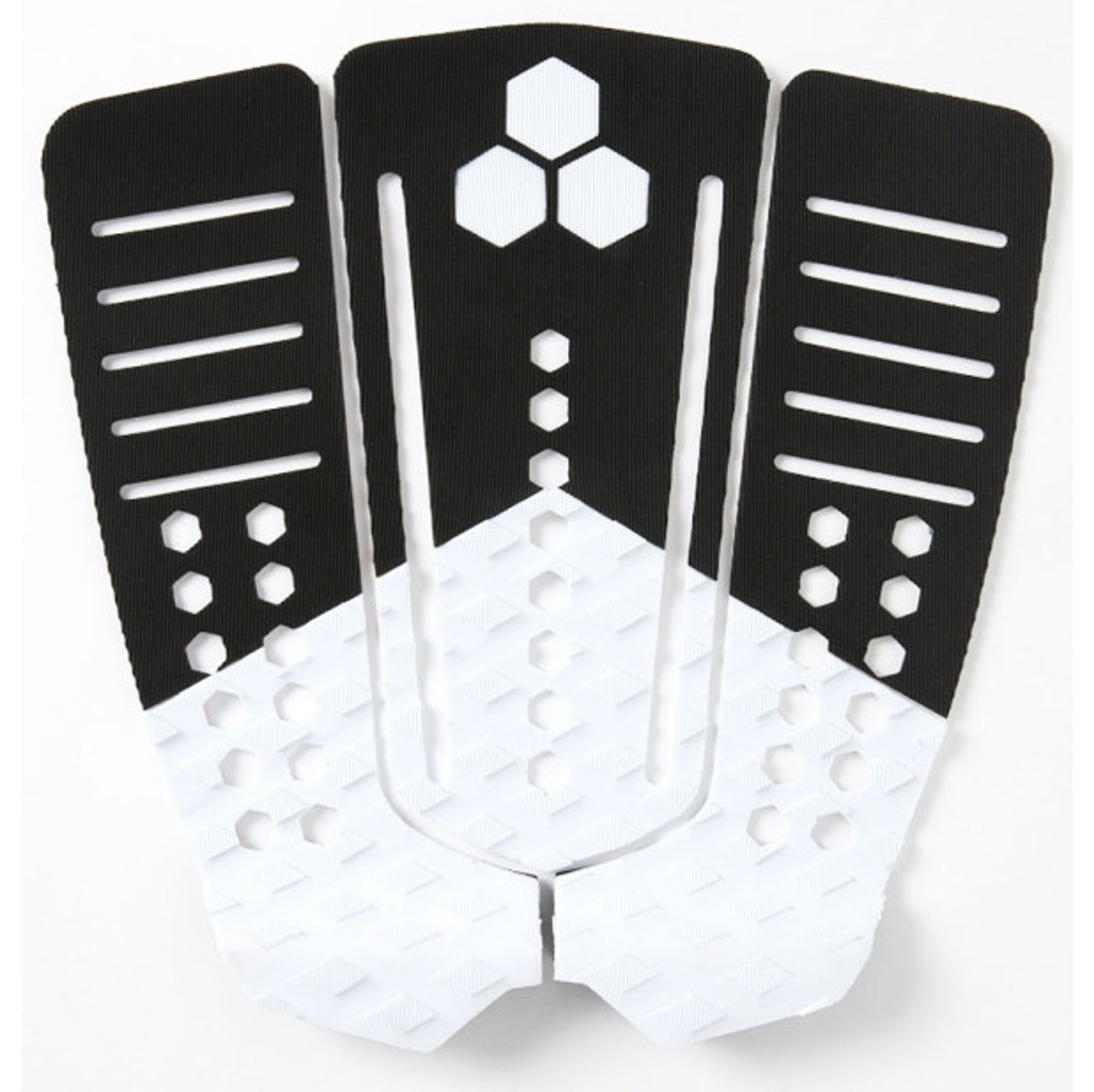 Channel Islands 50/50 Groove Traction Deck Pads - Black/White - Non-Slip Surfboard Traction Pads for Enhanced Grip & Control While Surfing