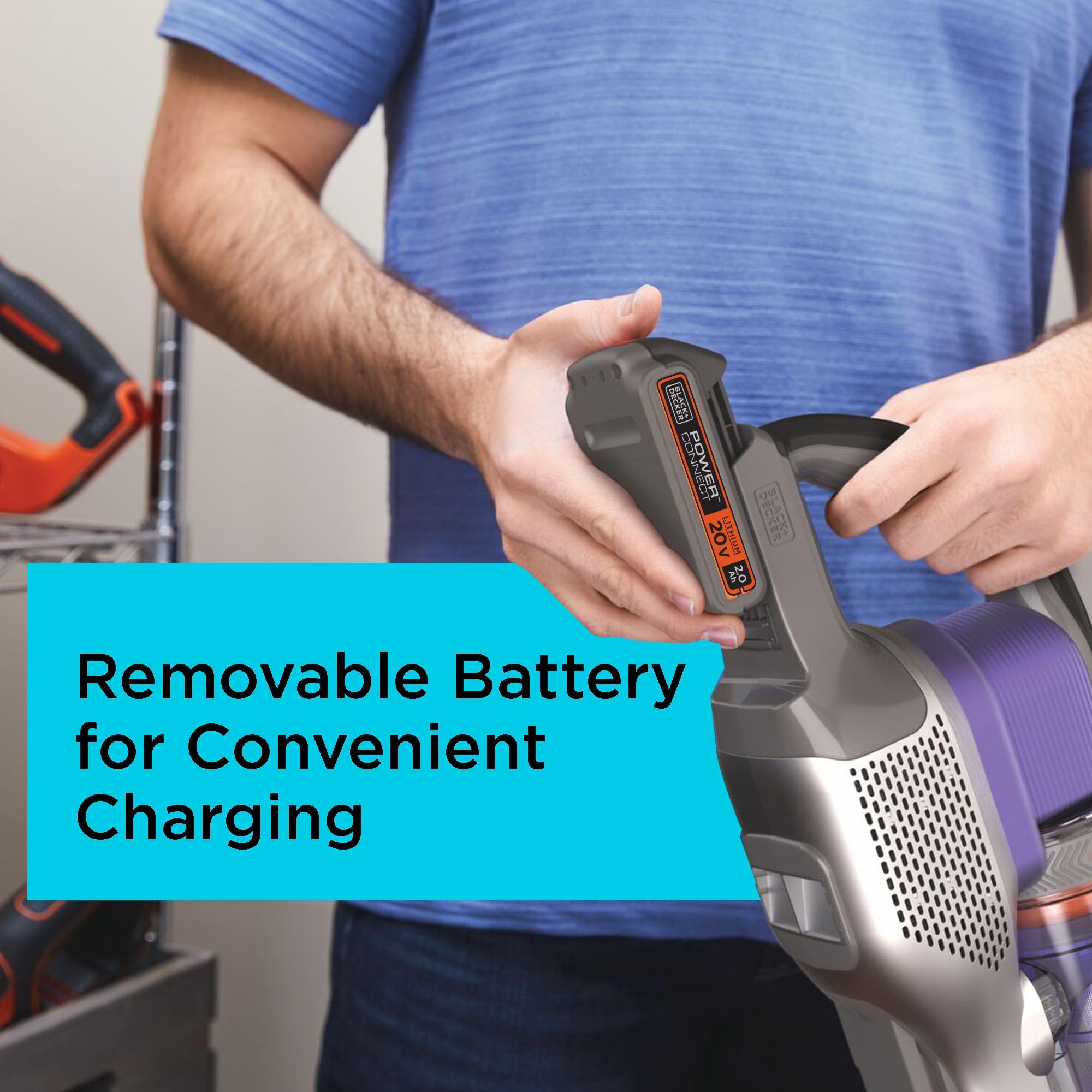 BLACK+DECKER Powerseries Extreme Cordless Stick Vacuum Cleaner for Pet Hair & Home Cleaning - Lightweight, Powerful Suction, 20V Lithium Battery (BSV2020P) - Perfect for Hard Floors, Carpets & Pet Owners