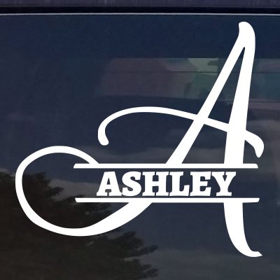 Custom Personalized Split Letter Monogram Name Initial Sticker Decal - 8