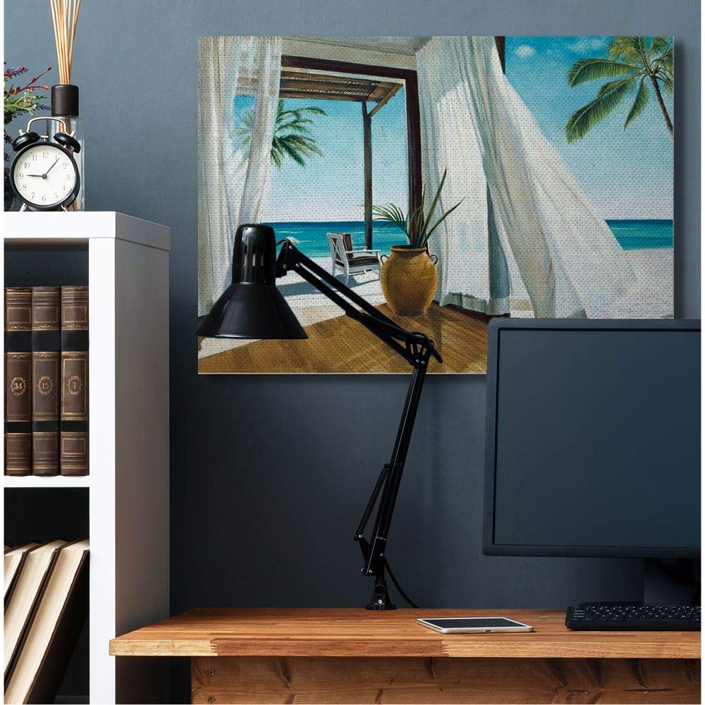 Stupell Industries Beach Resort Ocean Landscape Wall Art Painting by Jacob Reed - 36x48 Canvas for Coastal & Nautical Home Decor, Living Room, Bedroom, Office
