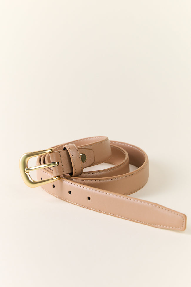 Classic Tan Leather Belt with Gold Buckle - Stylish & Durable for Men & Women | Perfect for Office, Casual & Formal Wear