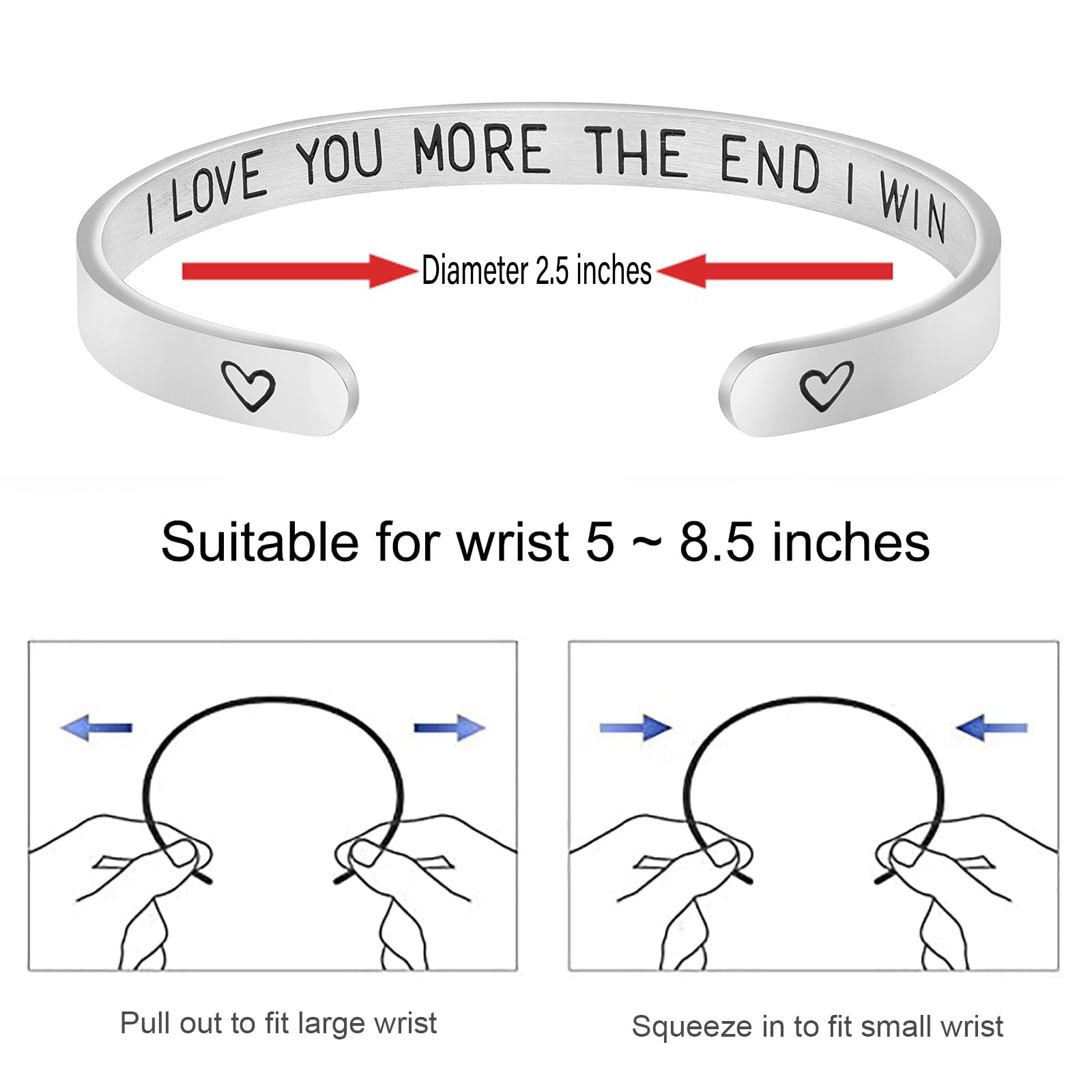 JoycuFF Inspirational Bracelets for Women - Funny Sister Jewelry Gifts, Mantra Cuff Bangle for Best Friends & Sisters - Perfect for Birthdays, Anniversaries & Everyday Encouragement