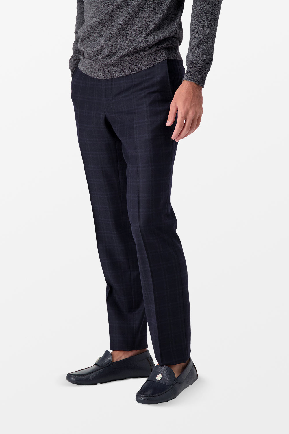 Incotex Navy Classic Men's Dress Pants - Slim Fit Comfortable Business Casual Trousers for Office & Formal Wear