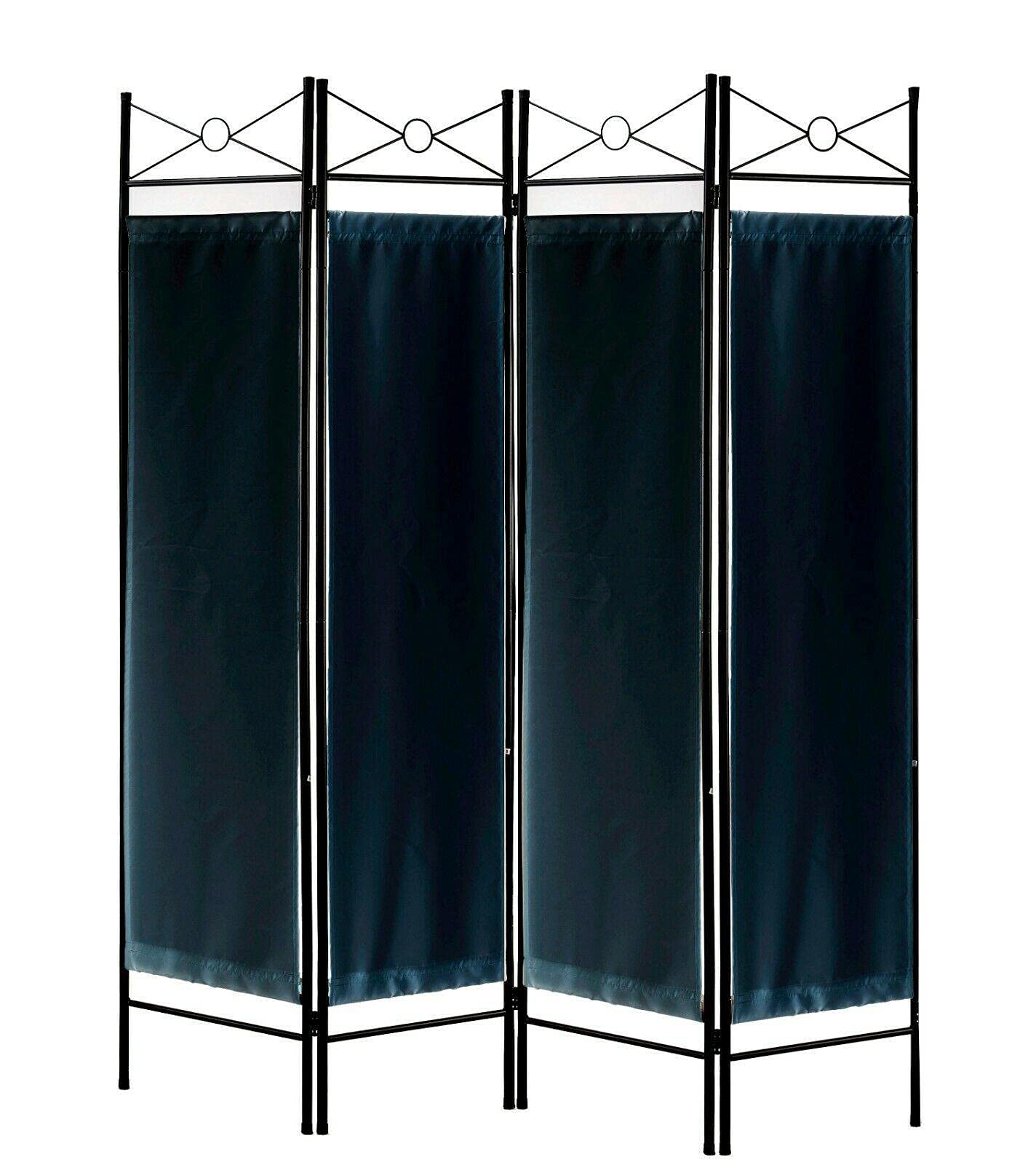 4-Panel Black Soundproof Room Divider Curtain - Privacy Screen for Bedroom, Office & Closet - Durable Wall Partition for Home & Commercial Use