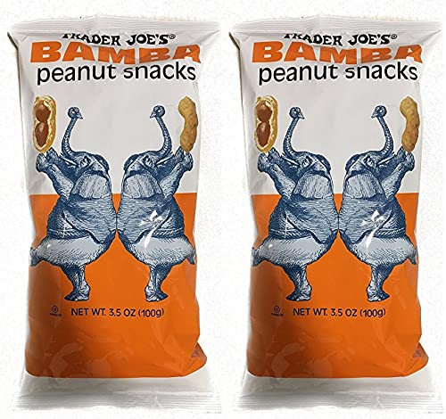 Trader Joe's Bamba Peanut Snacks 3.5 oz (100g) - Pack of 2 Bags | Crunchy Peanut Butter Puffs | Perfect for School Lunches, Road Trips & Healthy Snacking