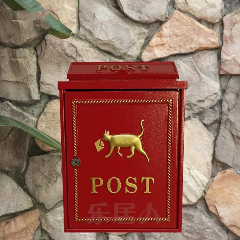 Antique European Style Aluminum Alloy Letterbox - Outdoor Mailbox for Community, Villa & Home - Secure Parcel Drop Box with Classic Design (Model 1109) - Perfect for Front Door, Garden & Porch Mail Delivery