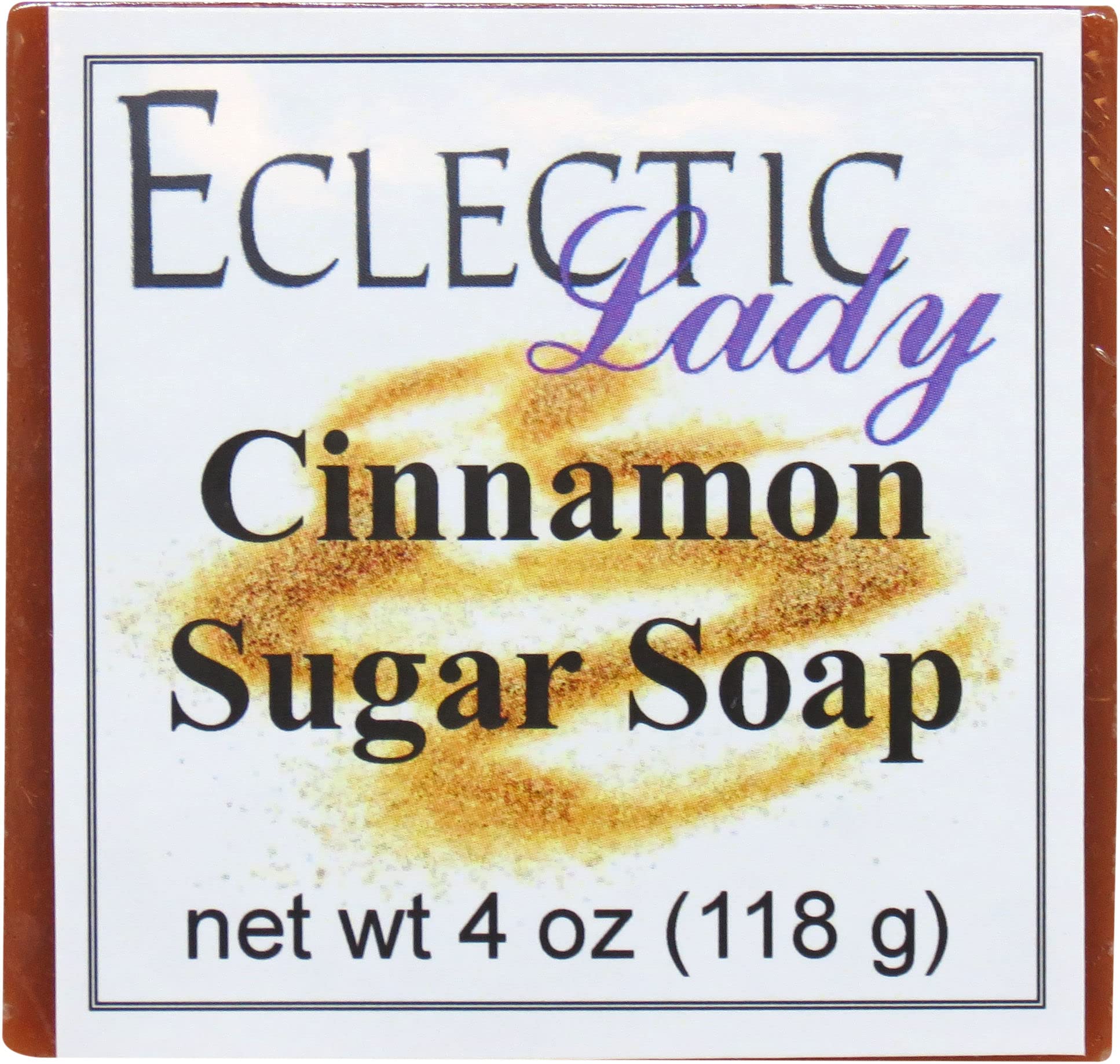 Eclectic Lady Cinnamon Sugar Glycerin Soap Bar - 4oz Moisturizing Handmade Soap for Dry Skin - Perfect for Bath, Shower & Gift Giving