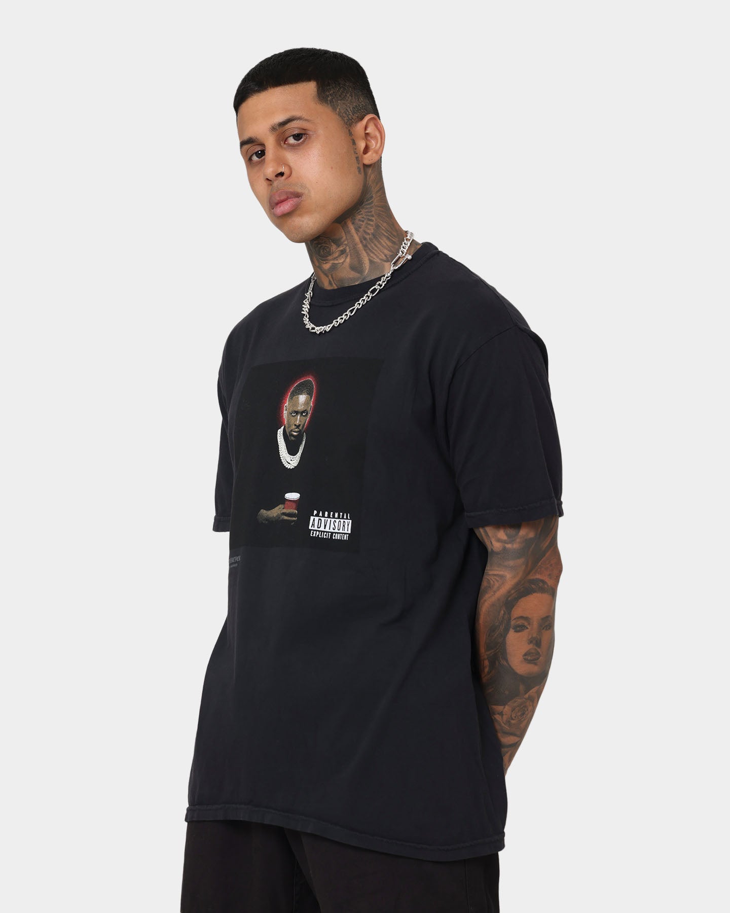 4HUNNID Forever Issues Album Cover T-Shirt - Black Hip Hop Music Tee for Concerts & Streetwear Fashion