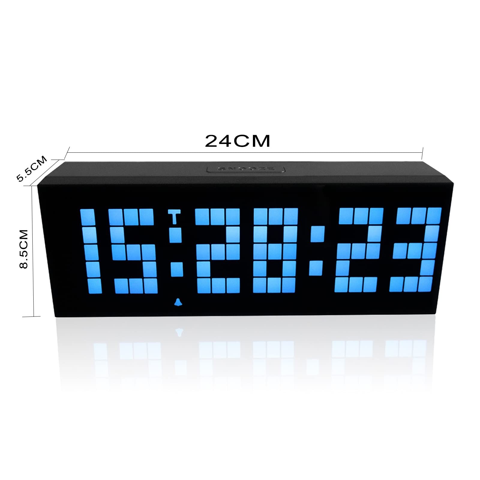 **9.6-inch LED Wall & Desk Clock with Temperature, Time, Date Display - Countdown Timer & Snooze Mode - Yellow Word Design - Perfect for Home, Office, Bedroom & Kitchen**