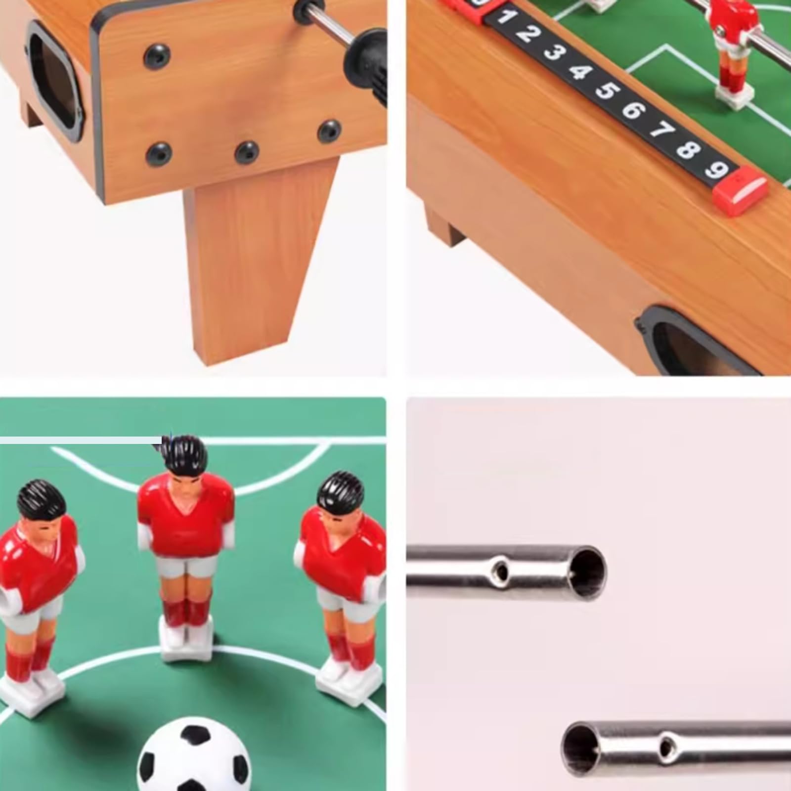Portable Mini Table Football Game - Finger Battle Soccer Puzzle with Billiard Set for Kids & Adults - Fun Game Room & Party Entertainment for Family Gatherings & Indoor Play