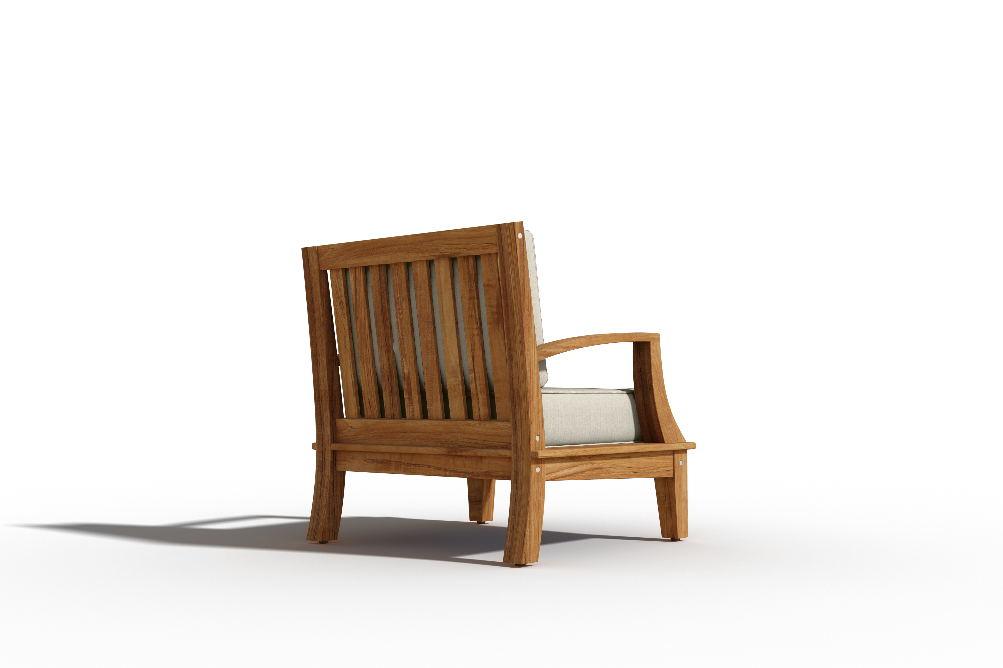Premium Eliane Teak Outdoor Club Chair with Sunbrella Fabric Cushion - Weather-Resistant Patio Furniture for Poolside, Garden & Backyard Relaxation