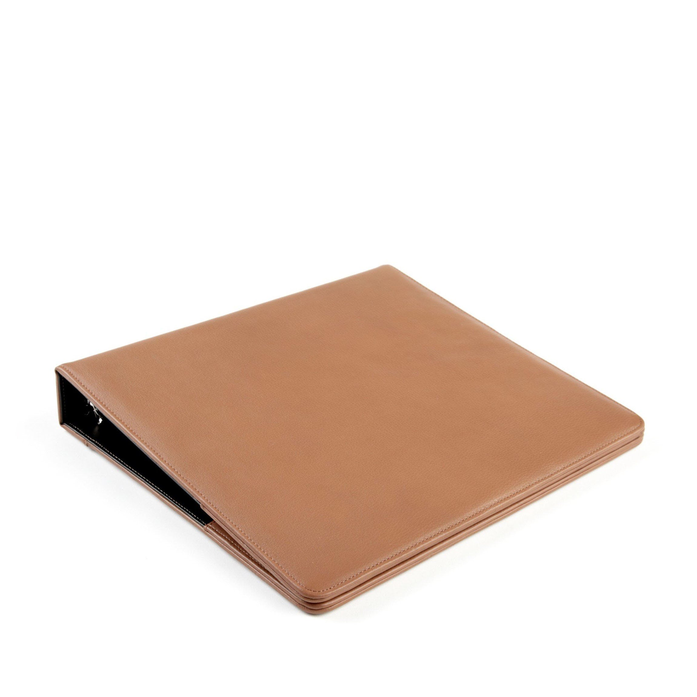 Premium Leather Binder Organizer - Cognac Brown for Business, School & Office Use | Durable & Stylish Document Holder for Professionals & Students