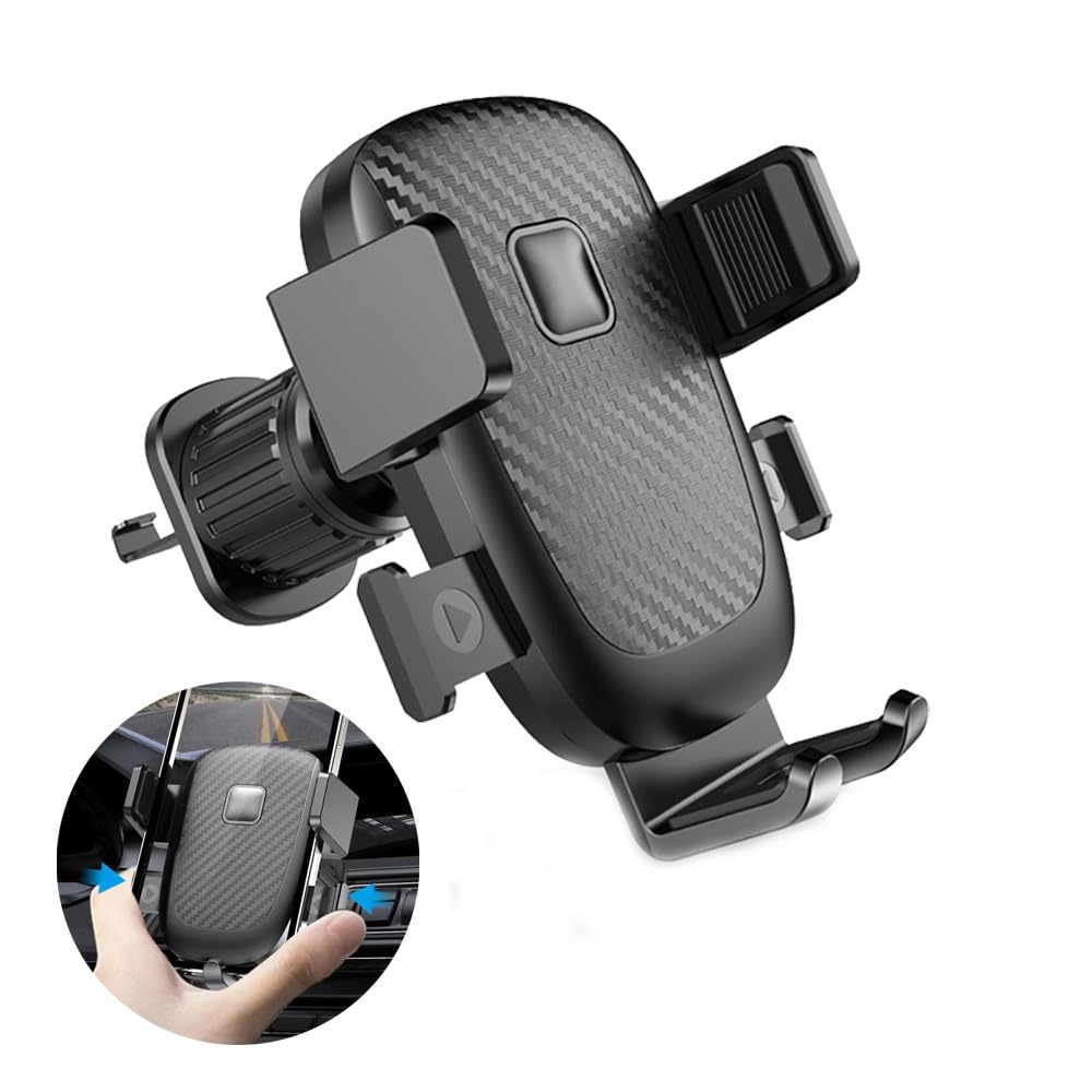 TUKEFEV Universal Car Phone Holder - Adjustable Clamp Mount with Screw Hook for All Smartphones, Secure & Hands-Free Navigation - Perfect for Driving, Commuting & Road Trips
