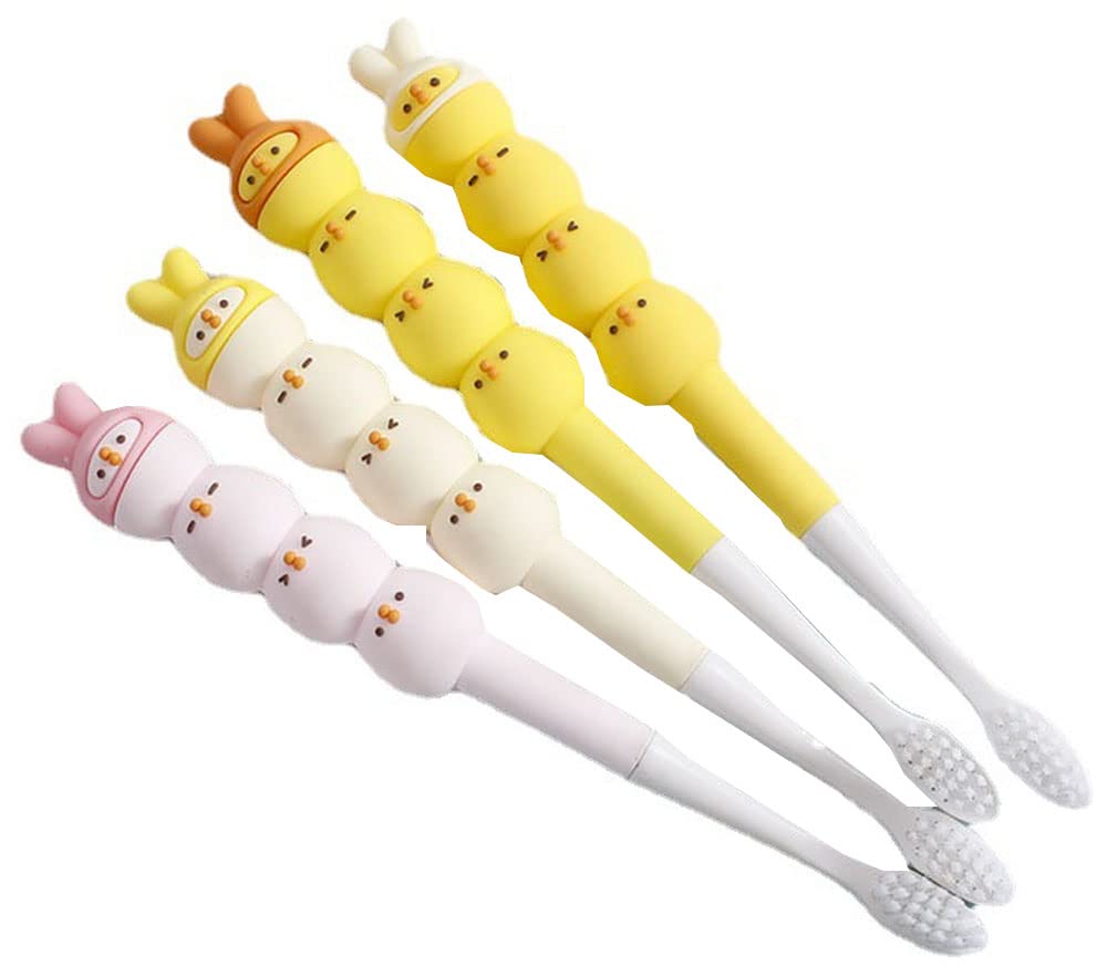 Nipogear Kids Toothbrushes - Soft Bristles for Sensitive Gums, 4 Pack Individually Wrapped Manual Toothbrushes | Gentle Dental Care for Children, Perfect for Travel, School & Daily Oral Hygiene