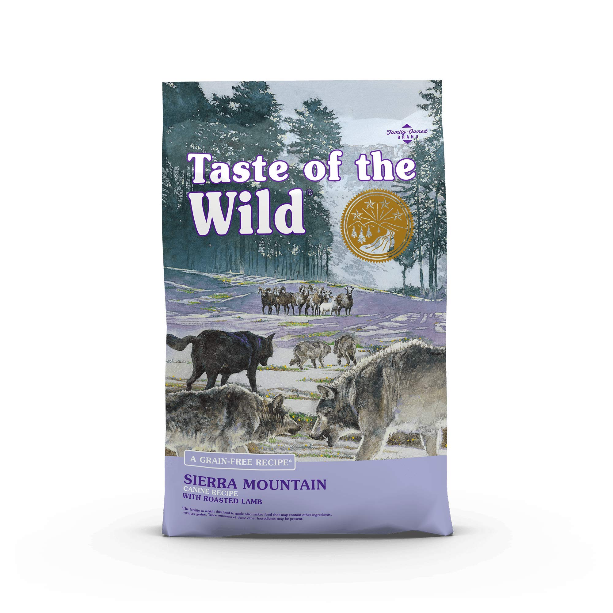 Taste of the Wild Sierra Mountain Grain-Free Dry Dog Food with Roasted Lamb - High Protein, All Life Stages, 28lb - Made with Real Lamb, Probiotics & Guaranteed Nutrients - Perfect for Active Dogs & Outdoor Adventures