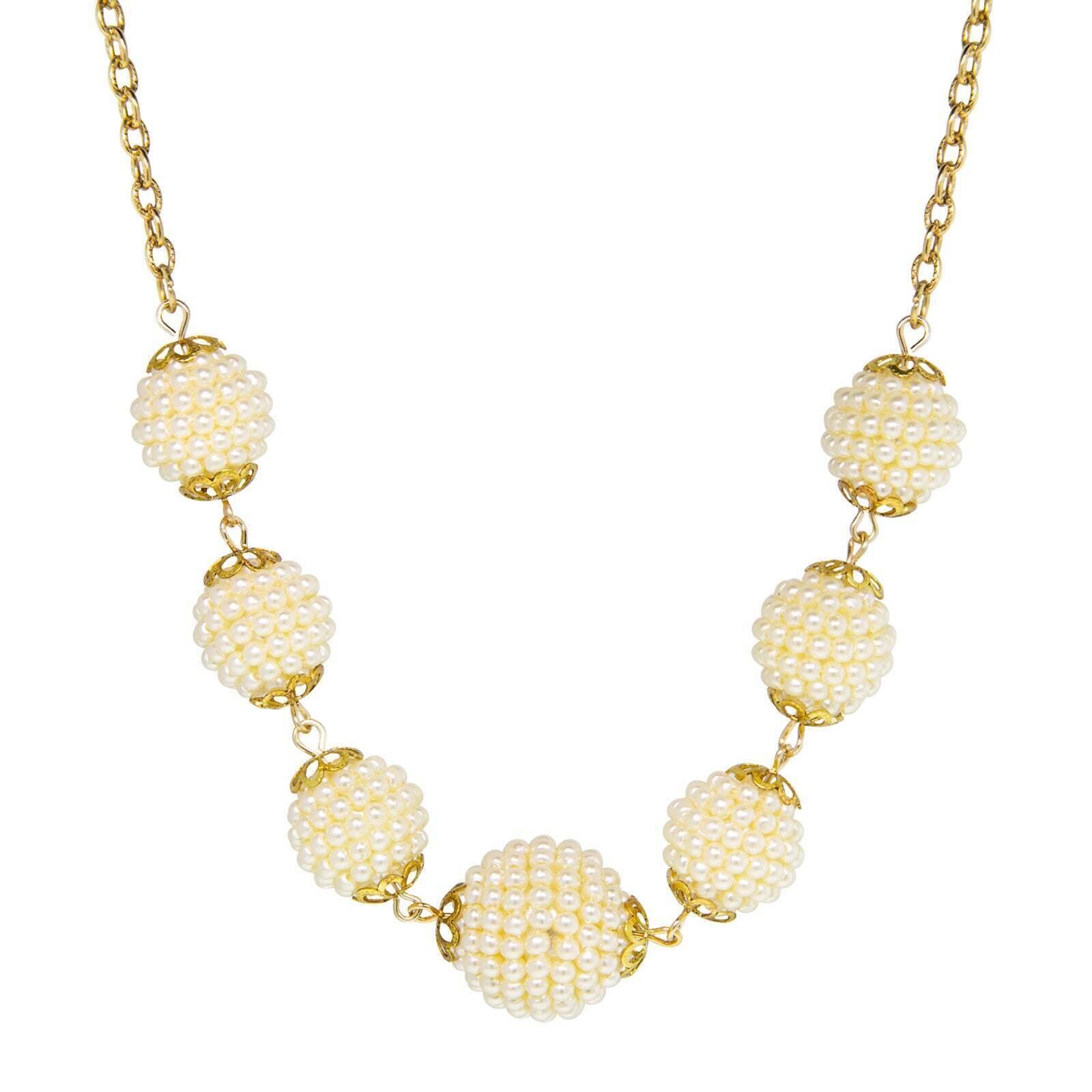 1928 Jewelry Multi Round Faux Seeded Ball Necklace - 16