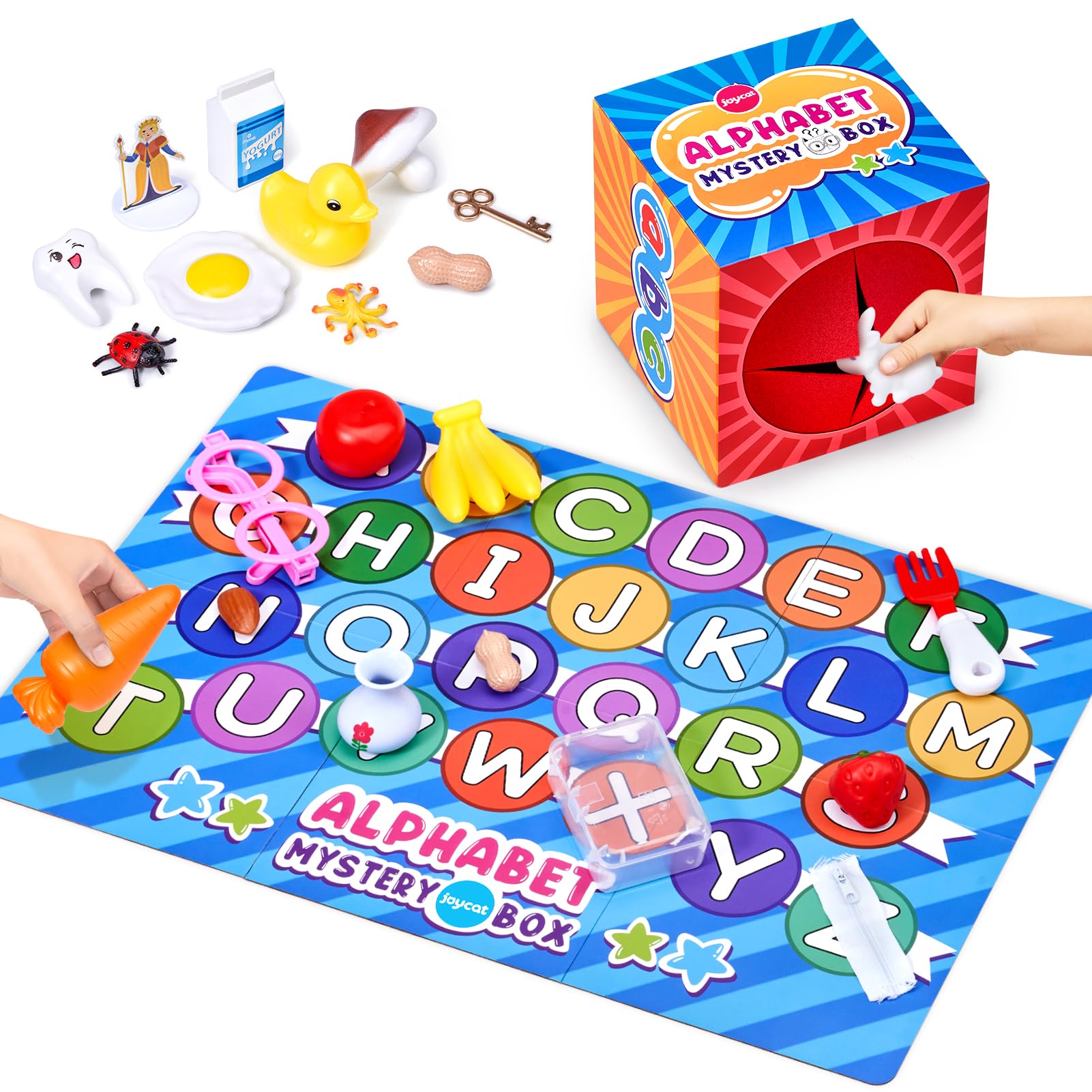 JoyCat 26-Piece Alphabet Mystery Box - Letter Sorting & Matching Game for Kids, Preschool & Kindergarten Learning Toys - Develops Fine Motor Skills & Letter Sounds - Perfect for Classroom Activities, Easter Basket Stuffers & Educational Gifts