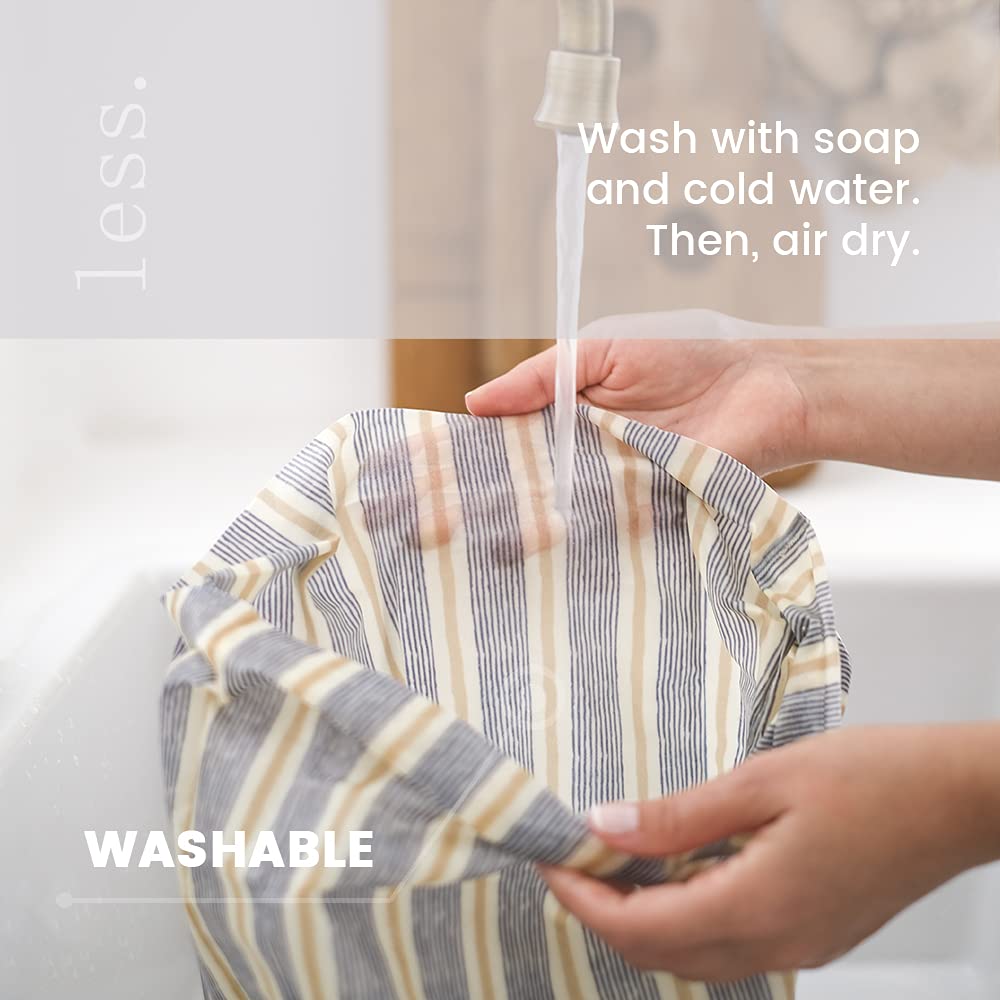 Eco-Friendly Reusable Beeswax Lunch Bags - Large Size for Bread & Produce | Zero Waste Cotton Food Wrap | Plastic-Free Sustainable Storage Solution for School, Work & Picnics