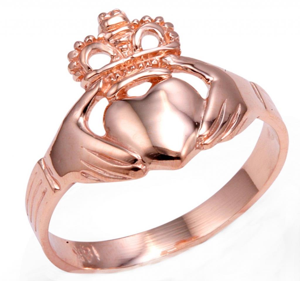 Rose Gold Claddagh Ring for Women - Traditional Irish Love Friendship Loyalty Wedding Band (Size 4.5) - Perfect for Valentine's Day, Anniversary & Celtic Jewelry Gifts