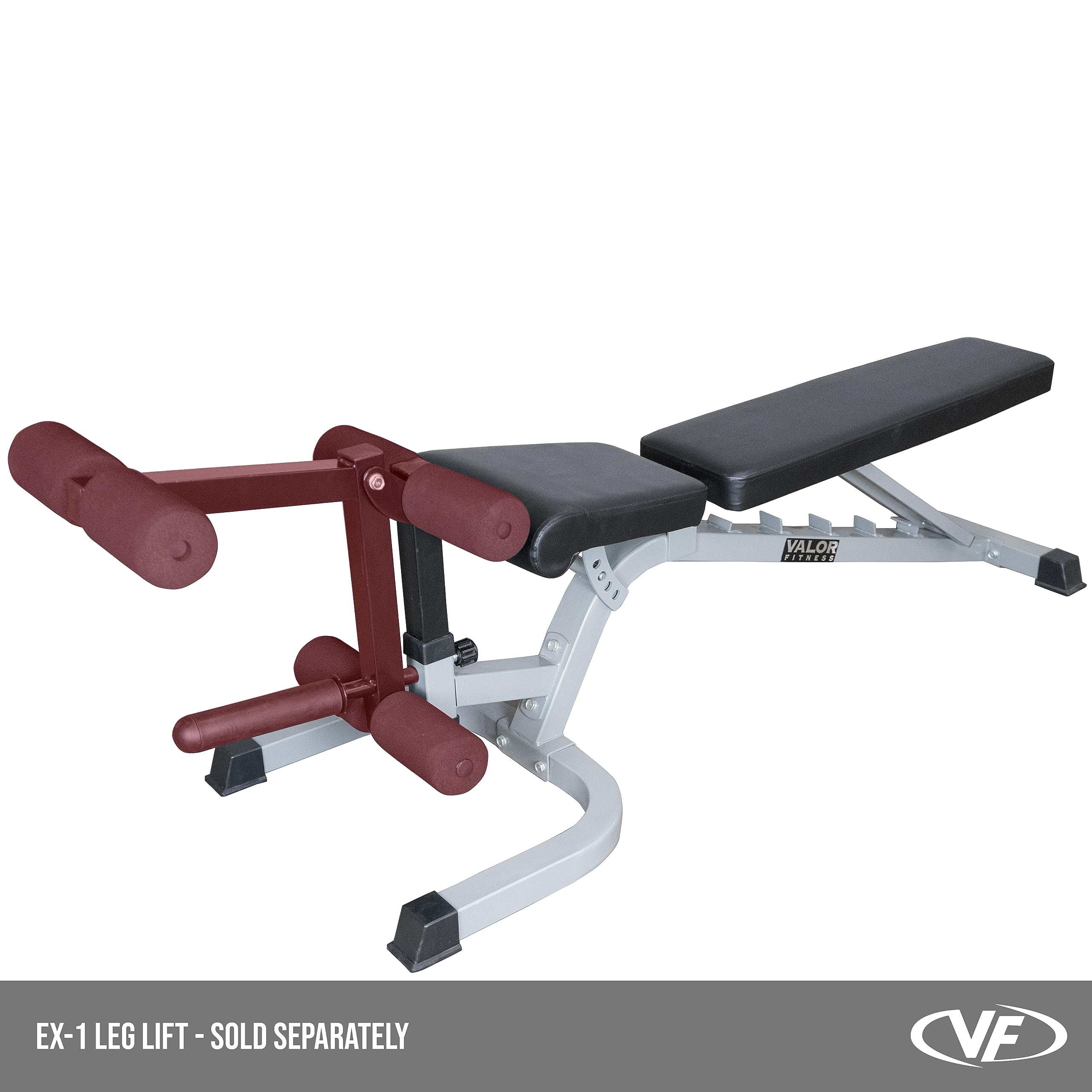 Valor Fitness Adjustable Weight Bench for Home Gym - Flat, Incline & Decline Bench Press with Leg Support | Perfect for Strength Training, Full-Body Workouts & Home Fitness Routines