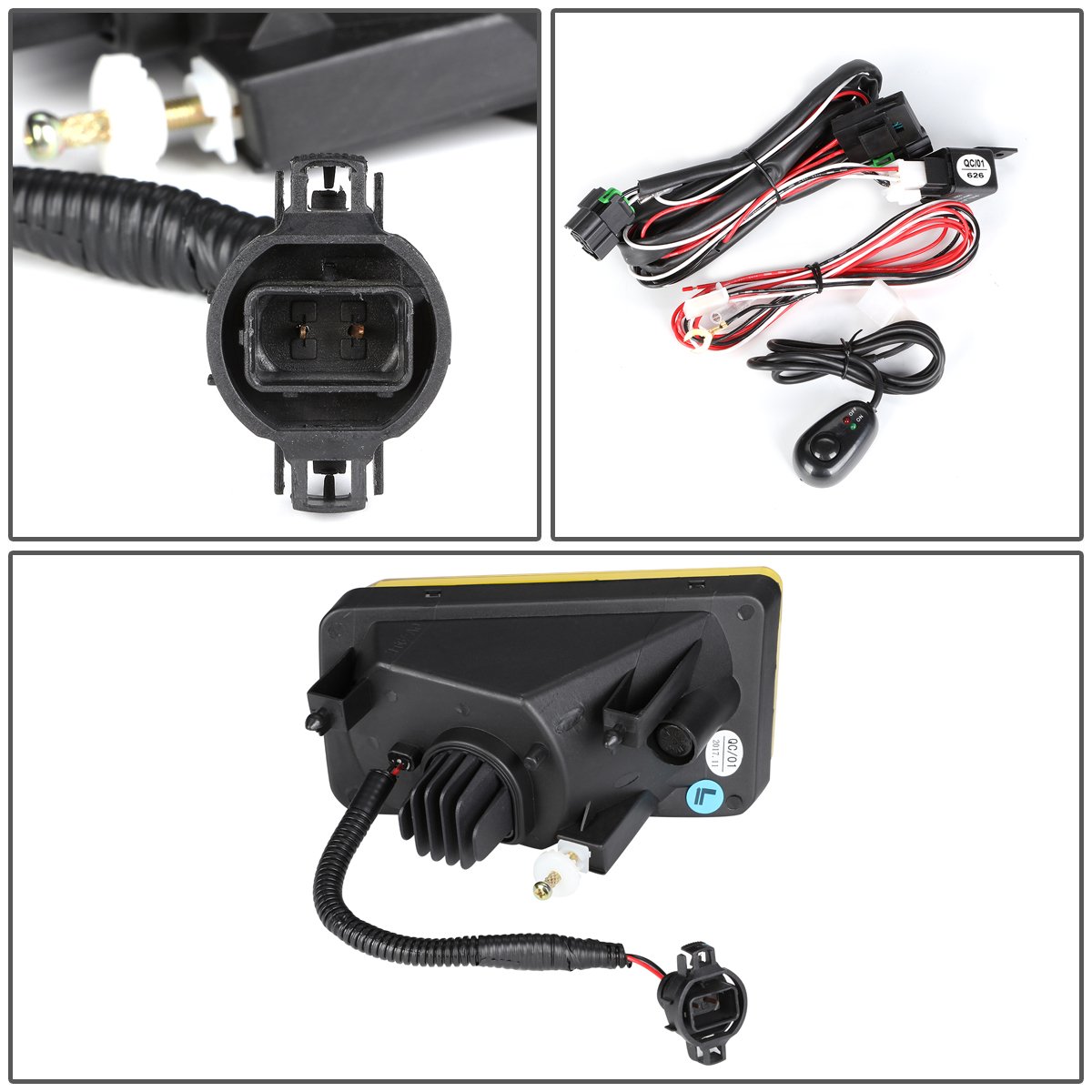 DNA MOTORING FL-ZTL-262-AM LED Fog Light Kit with Switch - Compatible with 2007-2008 Cadillac Escalade, 2007-2013 Chevrolet Avalanche, 2007-2015 Chevy Silverado - Upgrade Your Vehicle's Visibility for Night Driving & Foggy Conditions