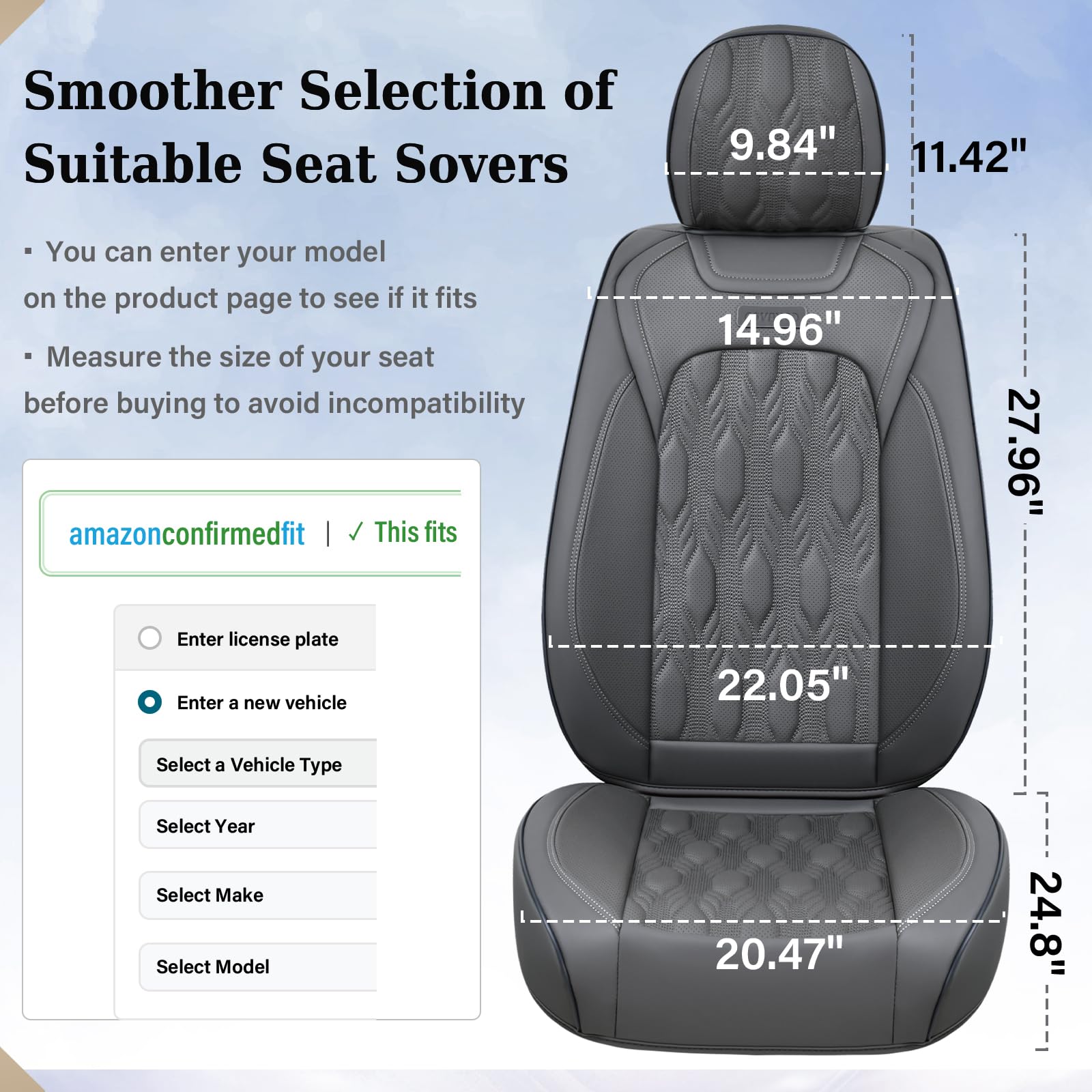 Premium Car Seat Covers Full Set - 5-Piece Luxury Leather Seat Protectors for Front & Back Seats | Waterproof, Universal Fit for Most Vehicles | Perfect for Daily Commute, Road Trips & Family Protection