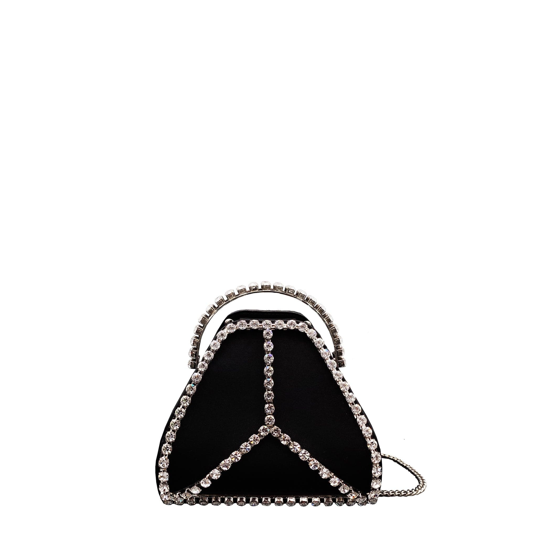 Cleo Mini Strass Vegan Leather Crossbody Bag - Black | Stylish & Cruelty-Free Purse for Women | Perfect for Parties, Dates & Evening Events