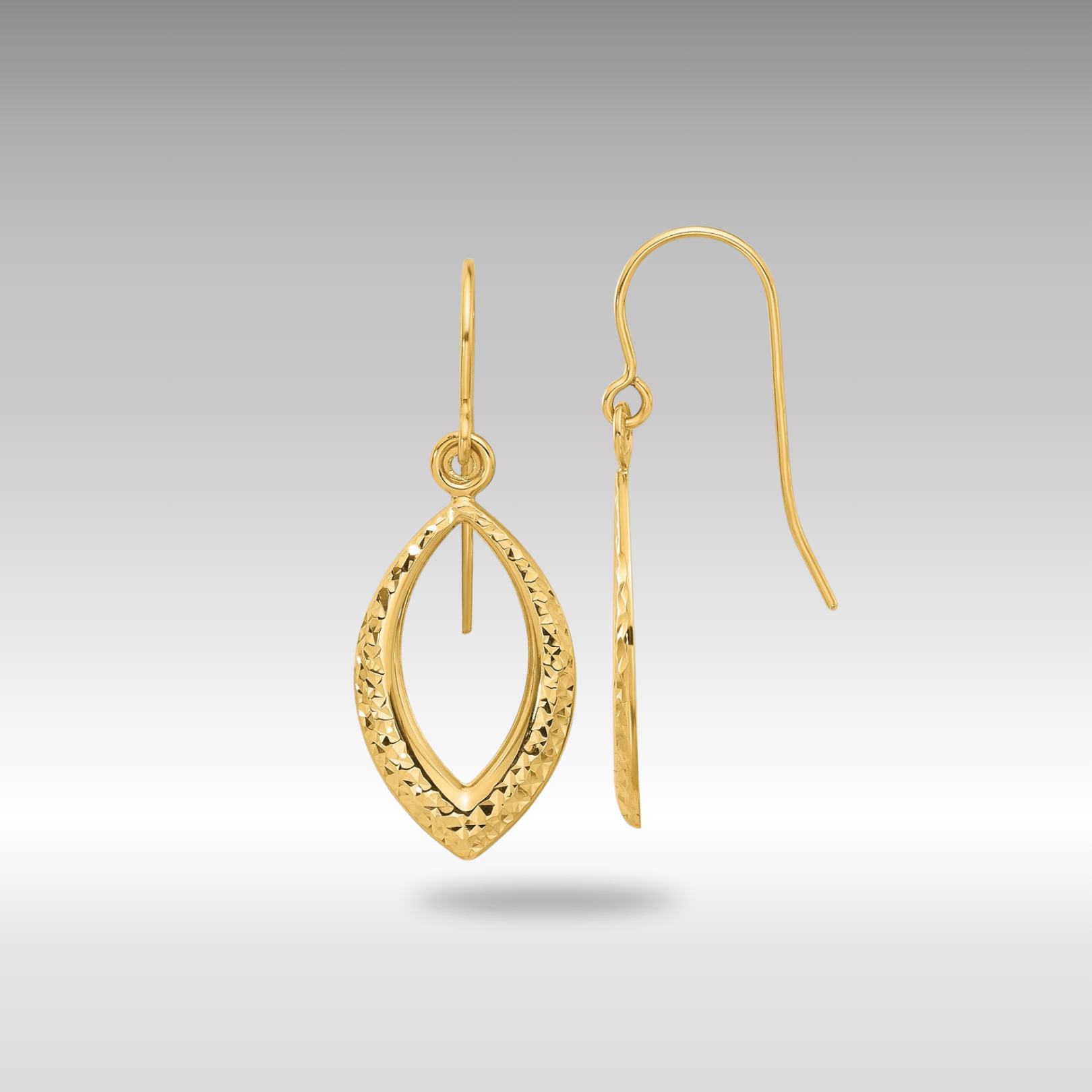 14K Gold Diamond Cut Dangle Earrings for Women - Elegant Drop Earrings for Parties, Weddings & Special Occasions | Model YE2180