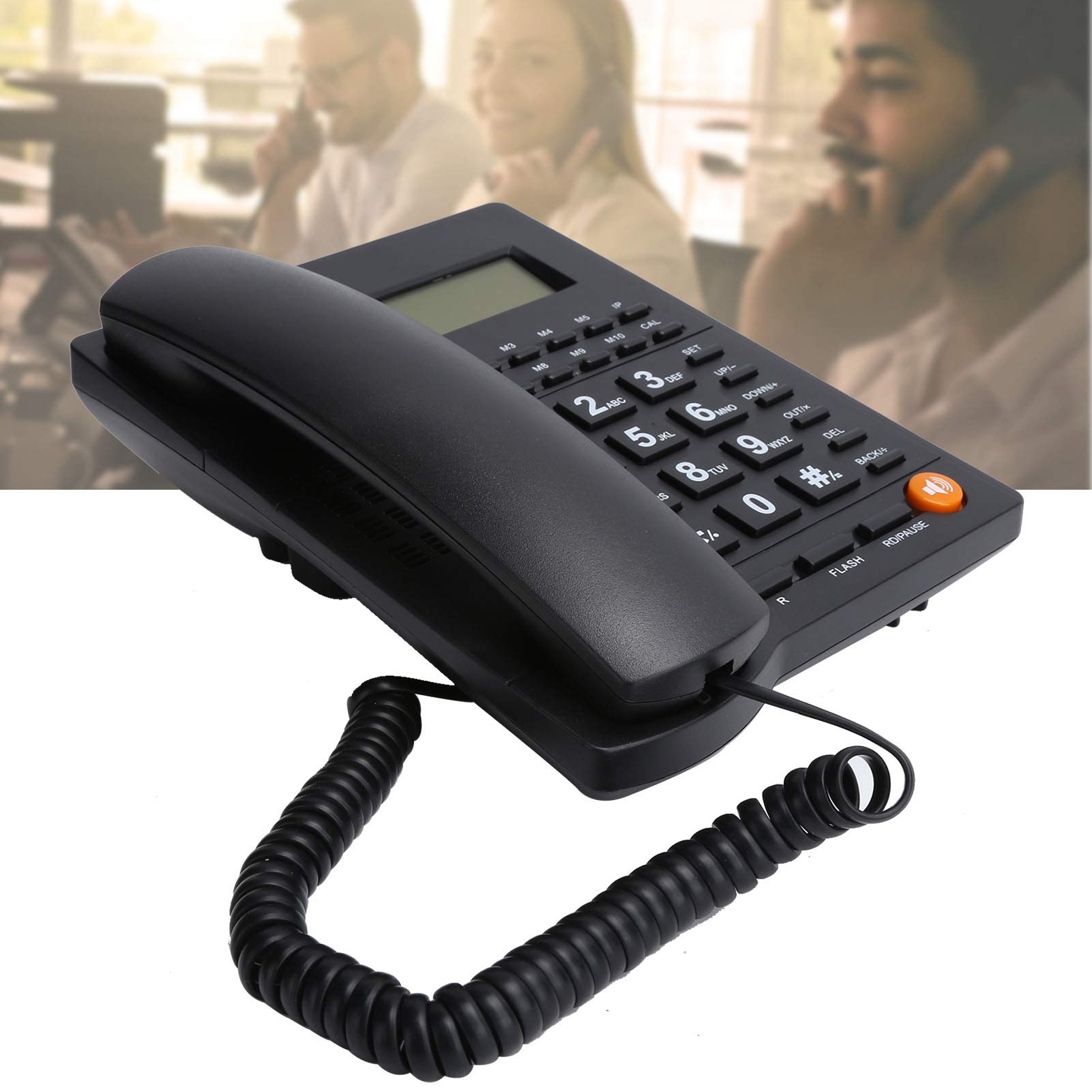 Landline Corded Telephone with Caller ID, Hands-Free Speakerphone, Volume Control & Backlit Display - Large Button Desktop Phone for Office, Home & Hotel Use - Perfect for Elderly & Business Communication
