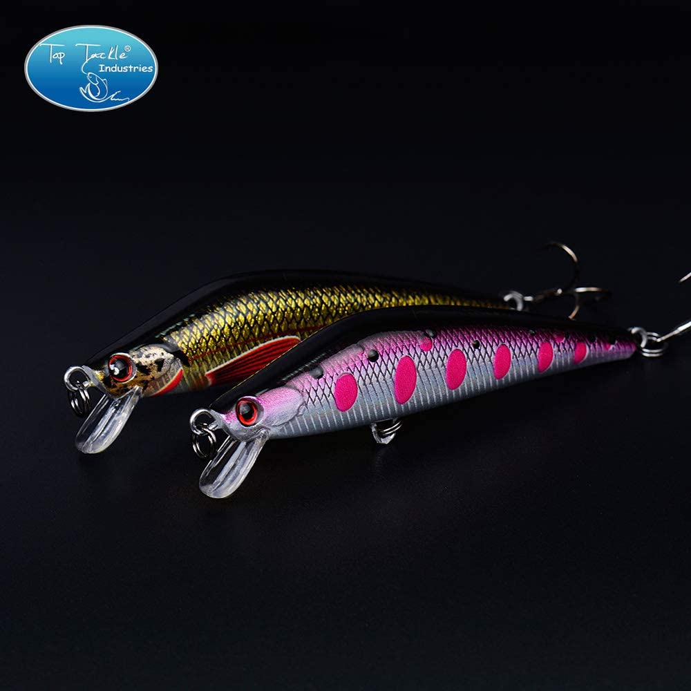 Ubersweet® 75mm 8g Short Lip Lifelike Eyes Minnow Fishing Lure - Perfect for Jerkbait Painting and Freshwater Bass Fishing